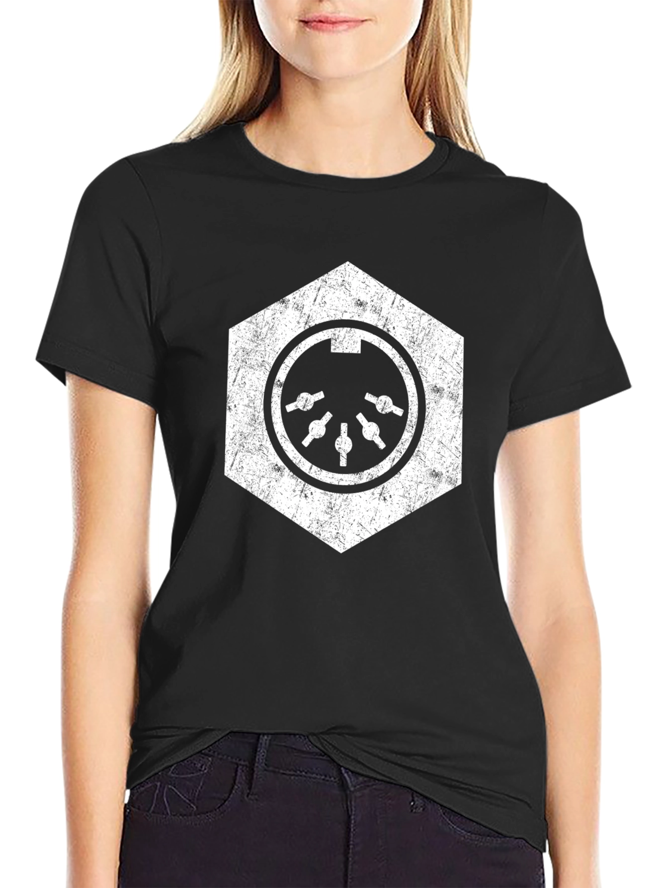 Hexagon MIDI Port Black T-Shirt