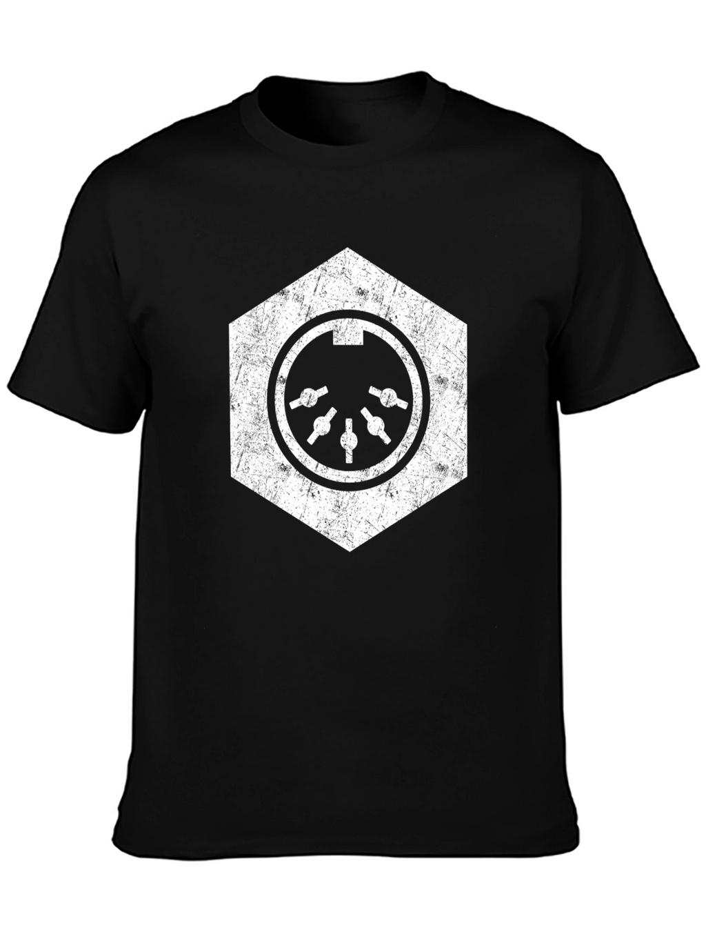 Hexagon MIDI Port Black T-Shirt
