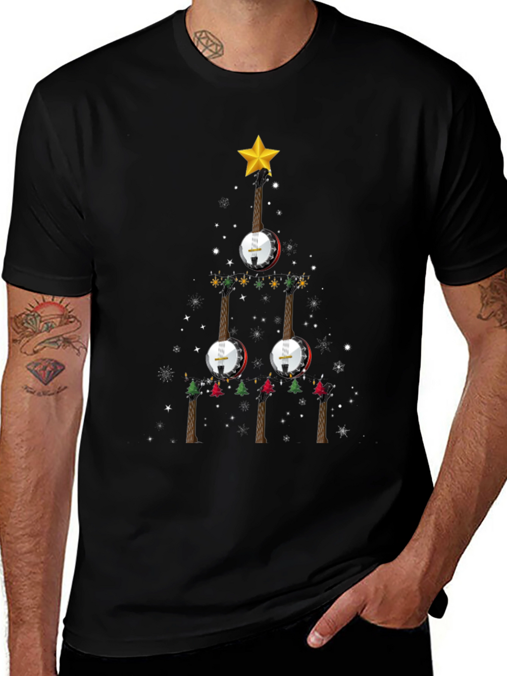 Banjo Christmas Tree Graphic Tee