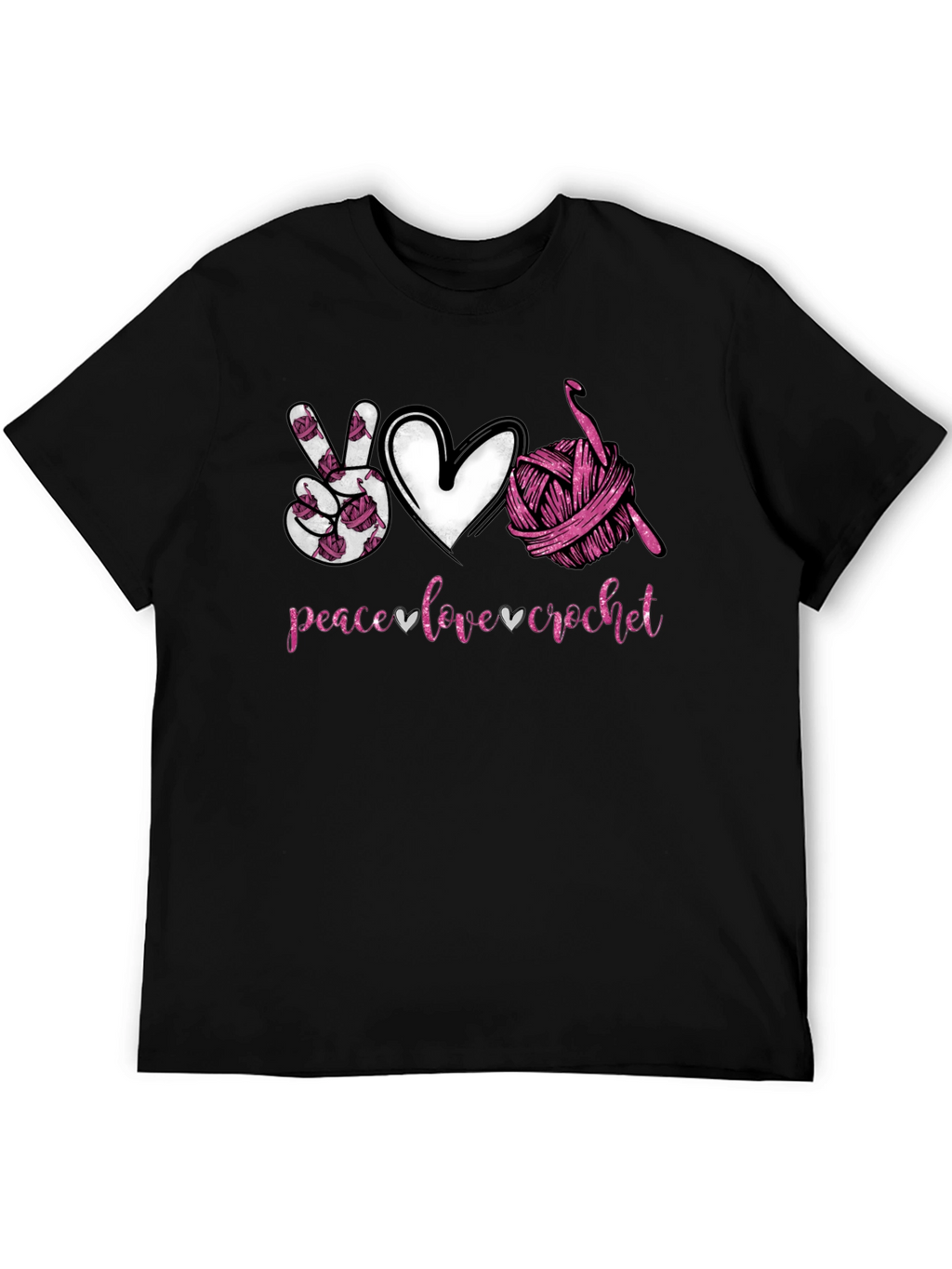 Peace Love Crochet T-Shirt - Hobbyist Gift