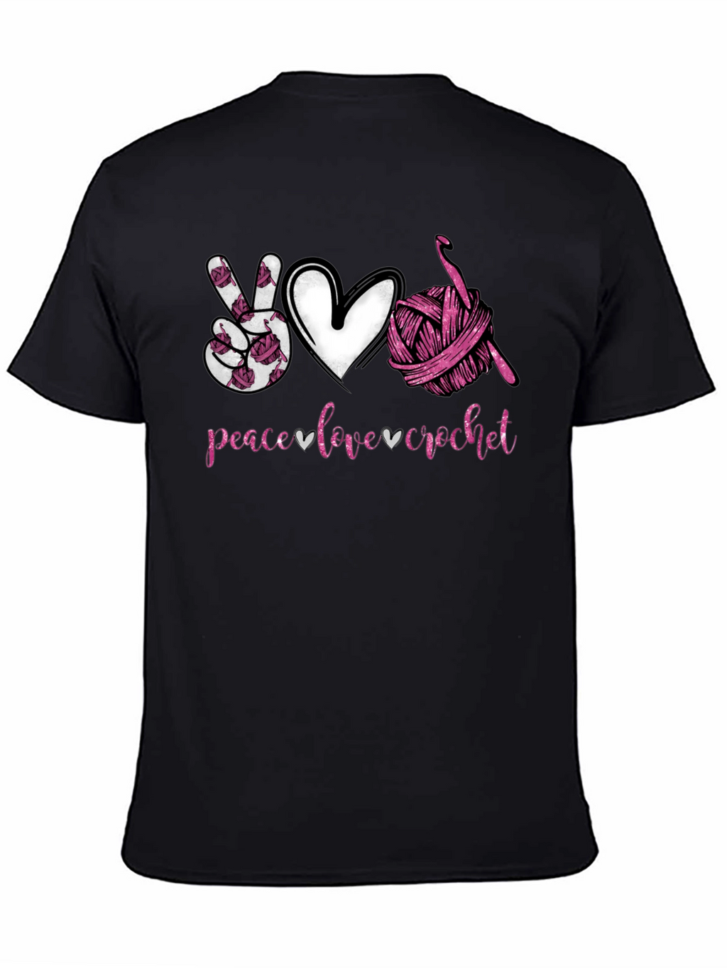 Peace Love Crochet T-Shirt - Hobbyist Gift