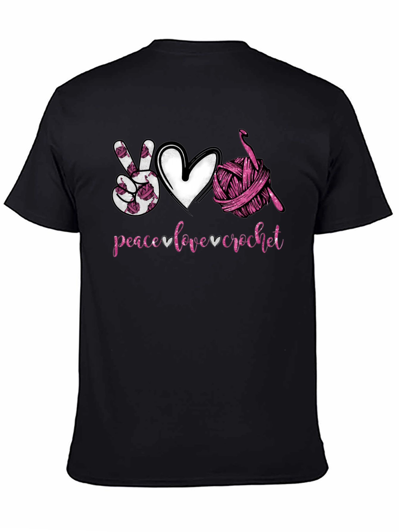 Peace Love Crochet T-Shirt - Hobbyist Gift