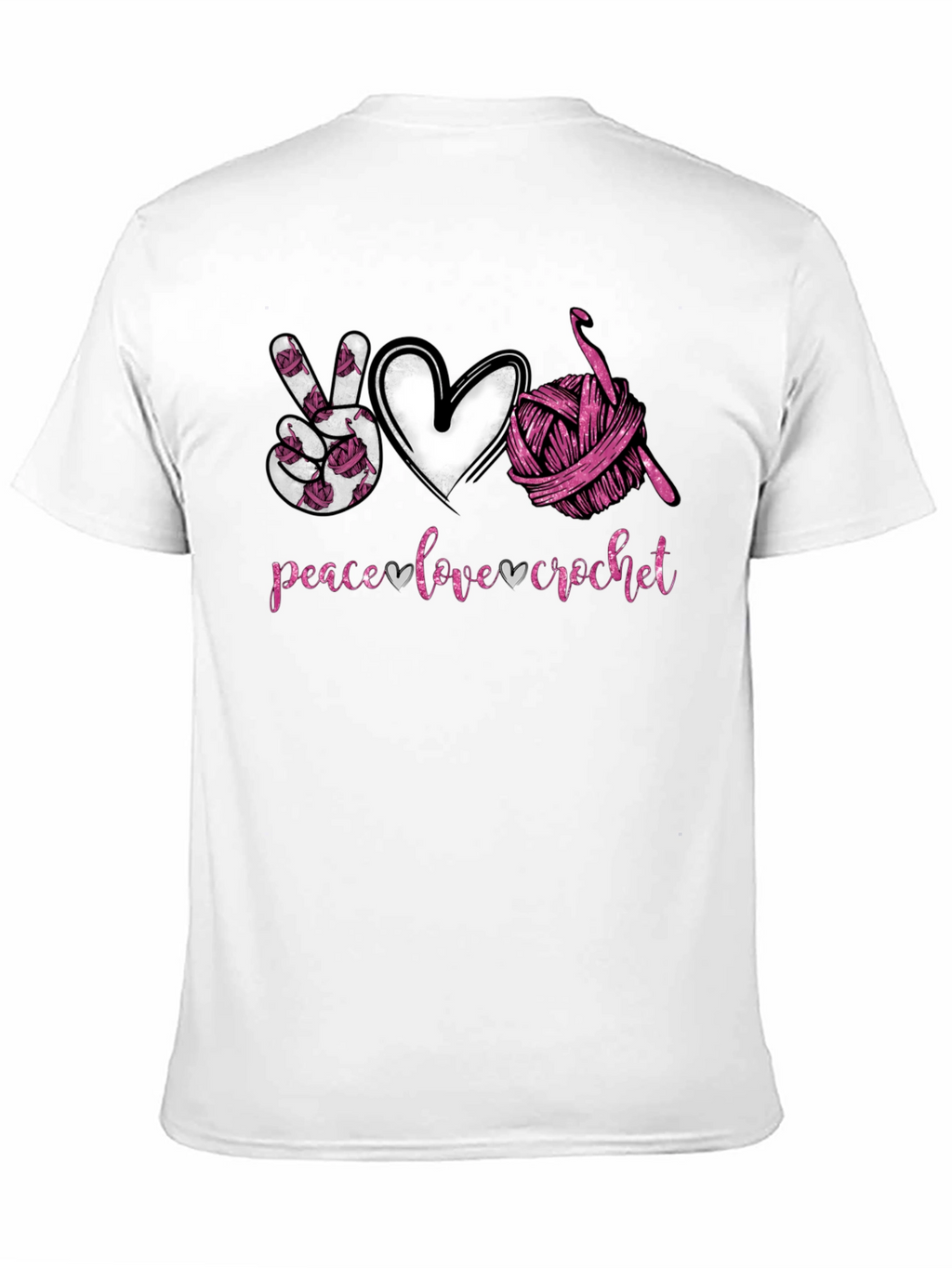 Peace Love Crochet T-Shirt - Hobbyist Gift