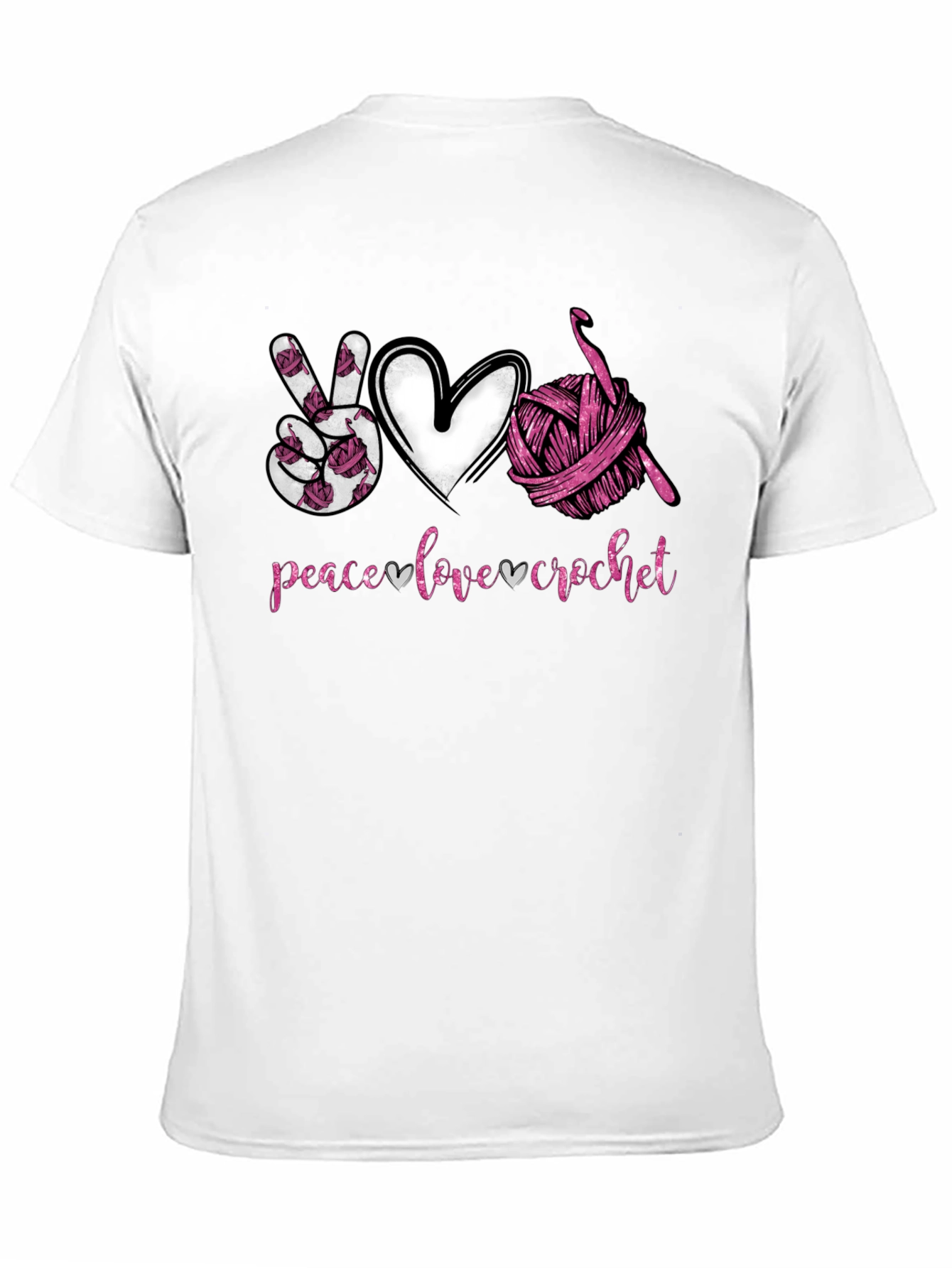 Peace Love Crochet T-Shirt - Hobbyist Gift