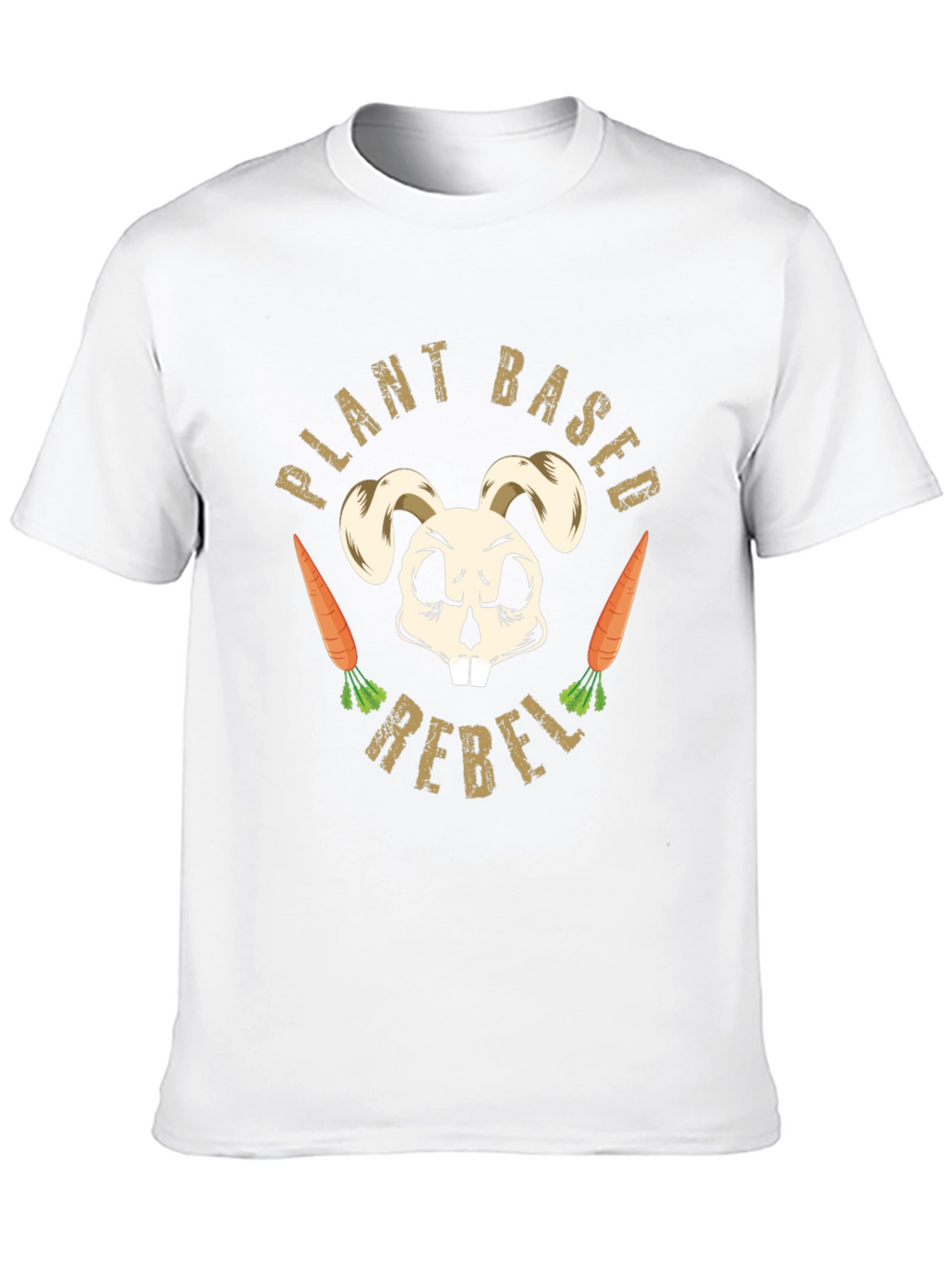 Plant Based Rebel T-Shirt Vegan Bunny Skull Tee