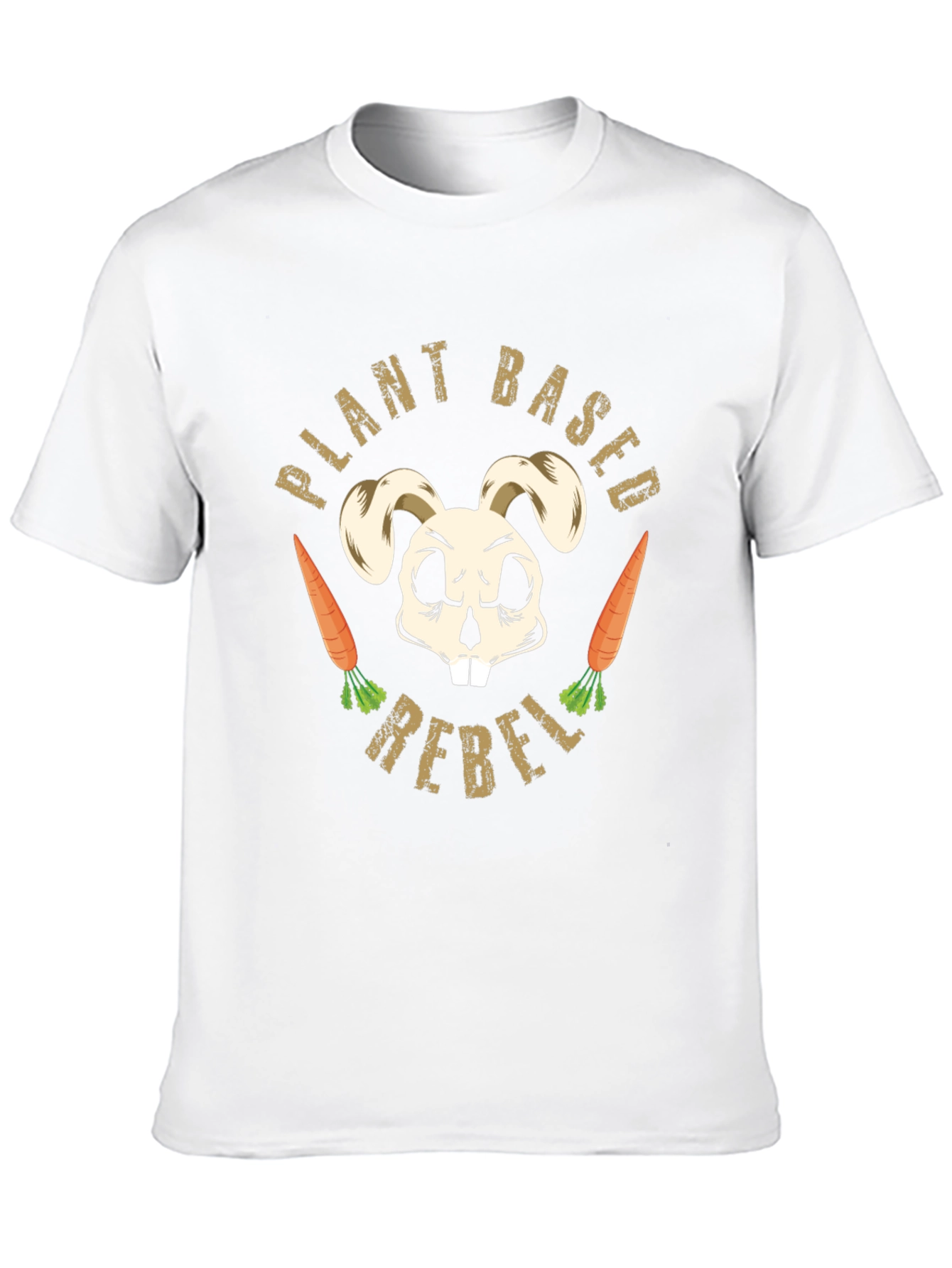 Plant Based Rebel T-Shirt Vegan Bunny Skull Tee
