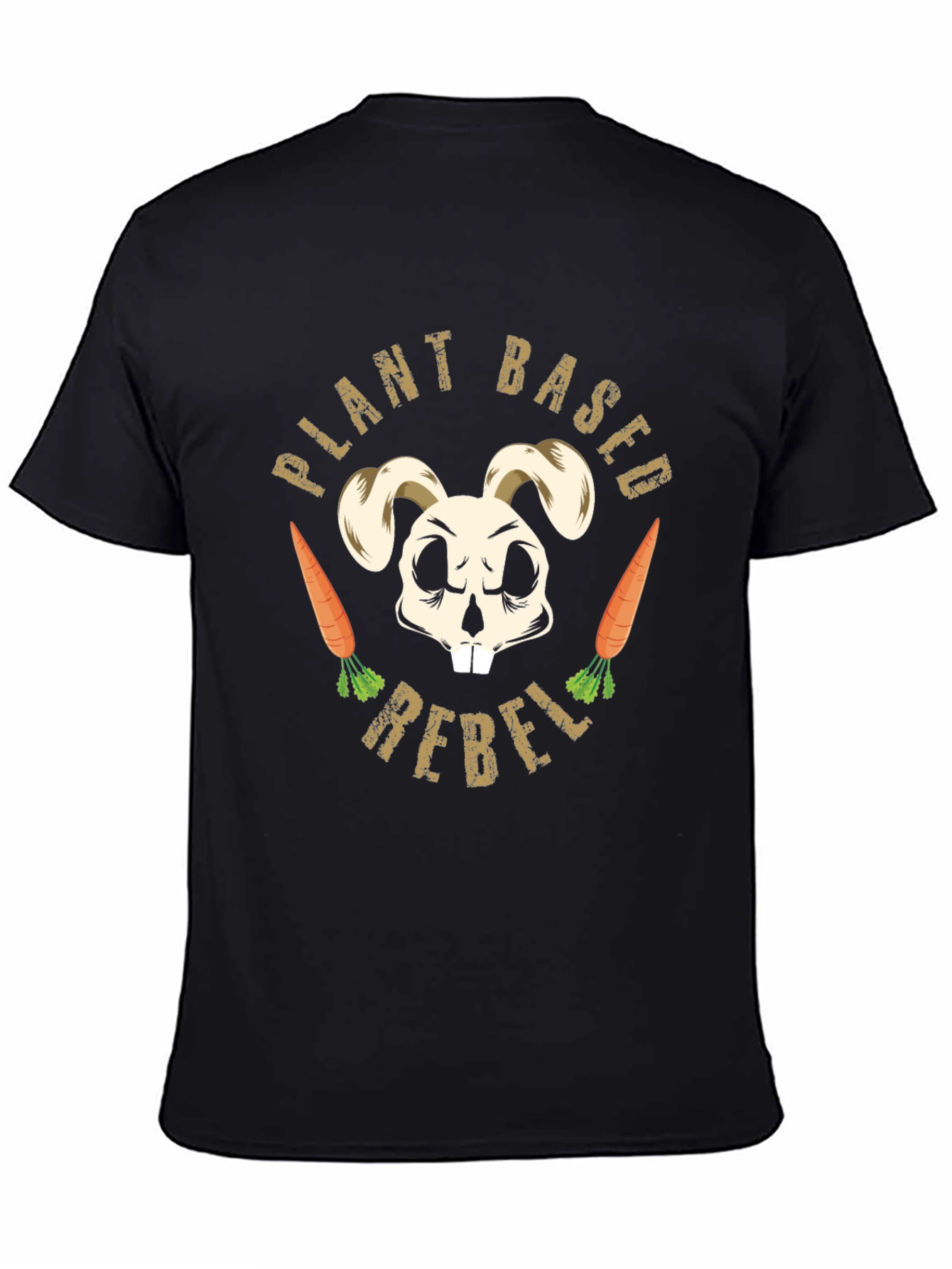 Plant Based Rebel T-Shirt Vegan Bunny Skull Tee