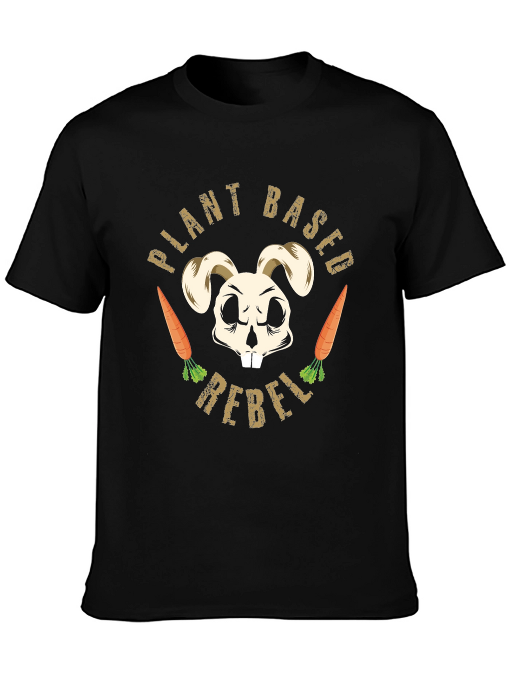 Plant Based Rebel T-Shirt Vegan Bunny Skull Tee