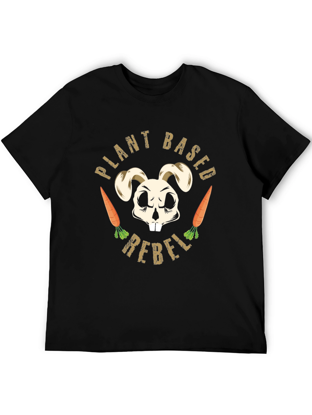 Plant Based Rebel T-Shirt Vegan Bunny Skull Tee