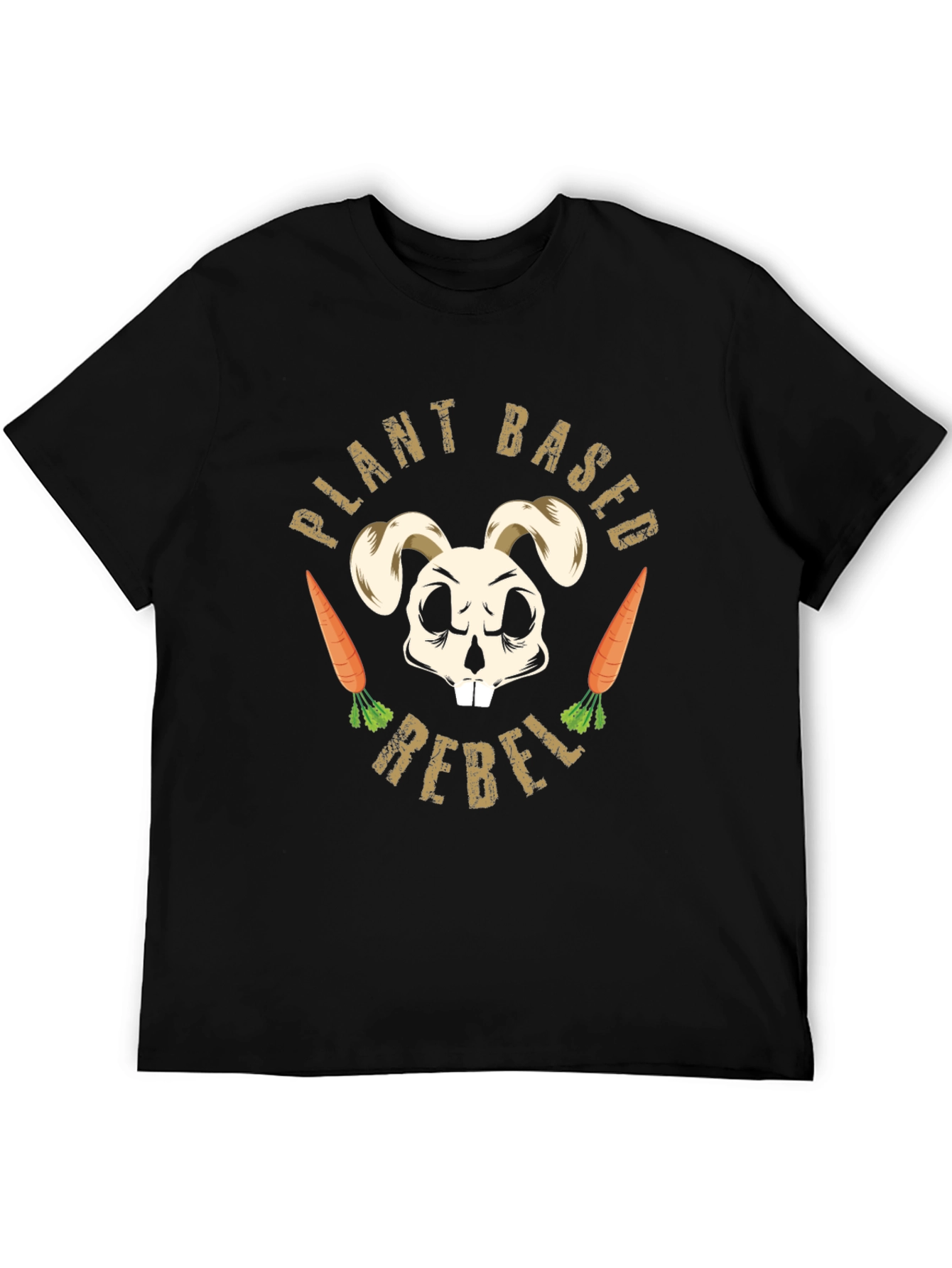 Plant Based Rebel T-Shirt Vegan Bunny Skull Tee