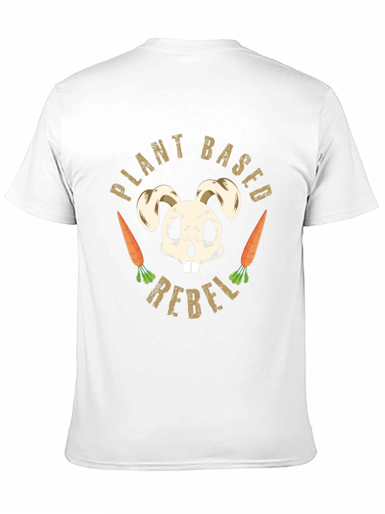 Plant Based Rebel T-Shirt Vegan Bunny Skull Tee