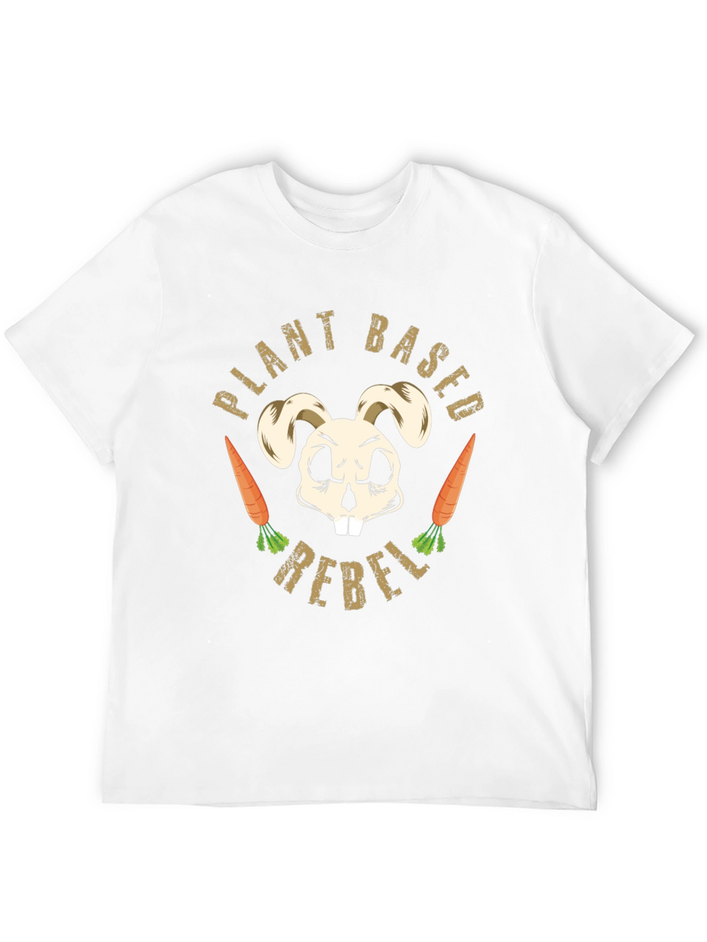 Plant Based Rebel T-Shirt Vegan Bunny Skull Tee