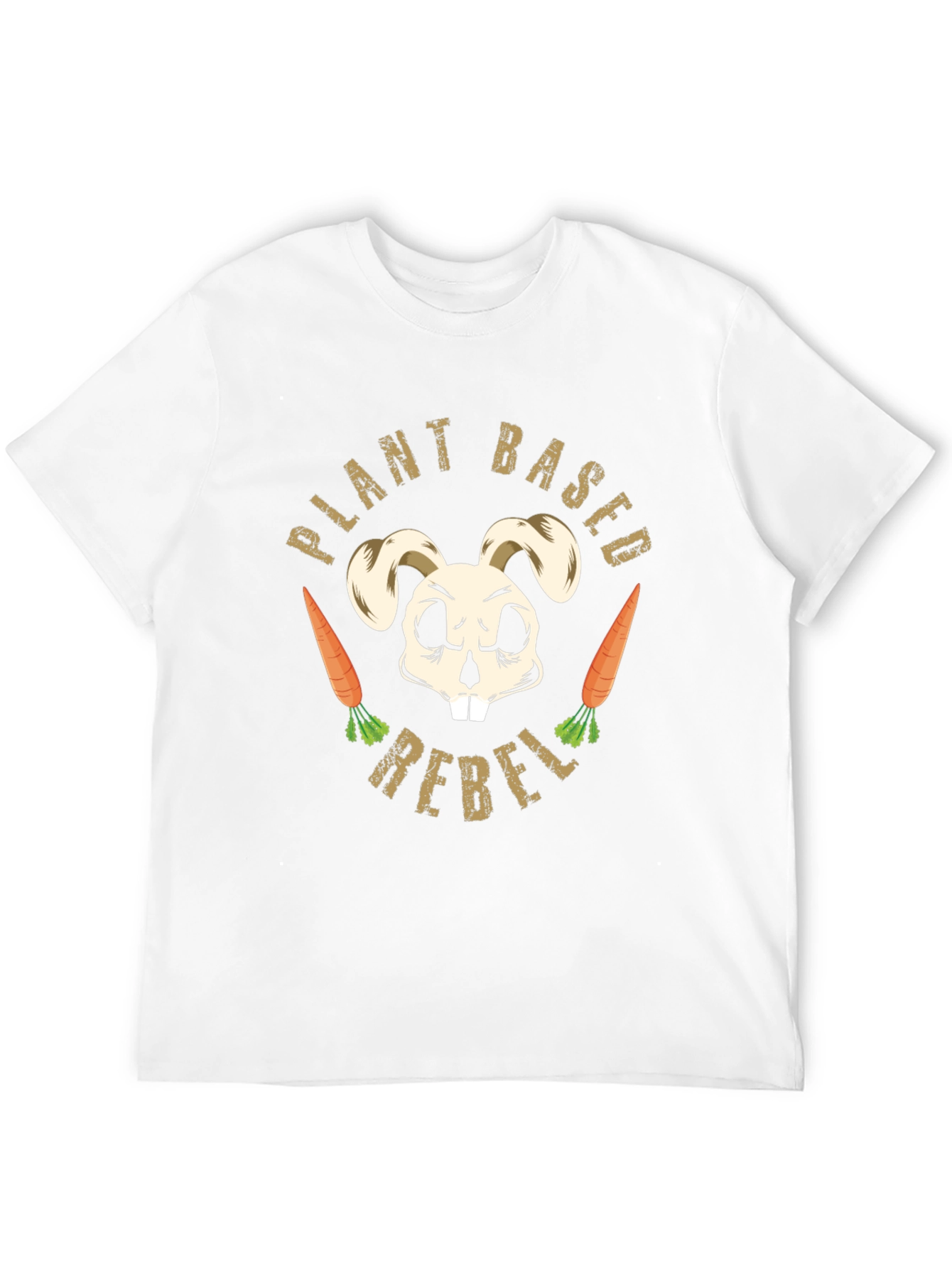 Plant Based Rebel T-Shirt Vegan Bunny Skull Tee