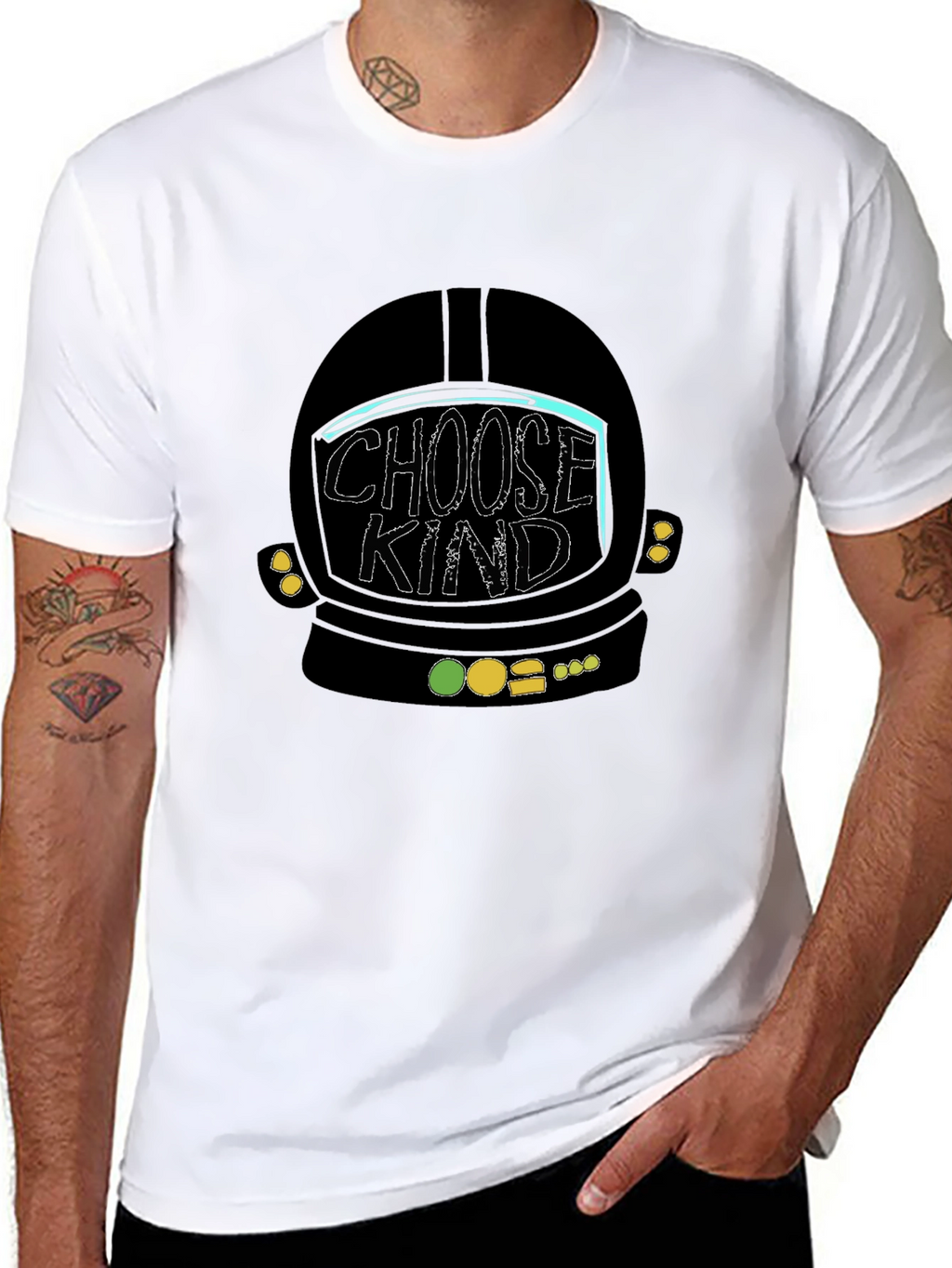Choose Kind Astronaut Helmet Graphic T-Shirt