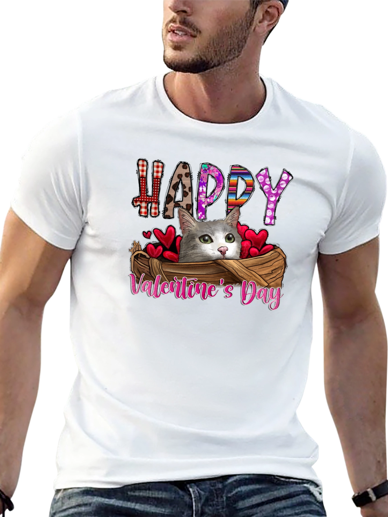 Happy Valentines Day Cat T-Shirt