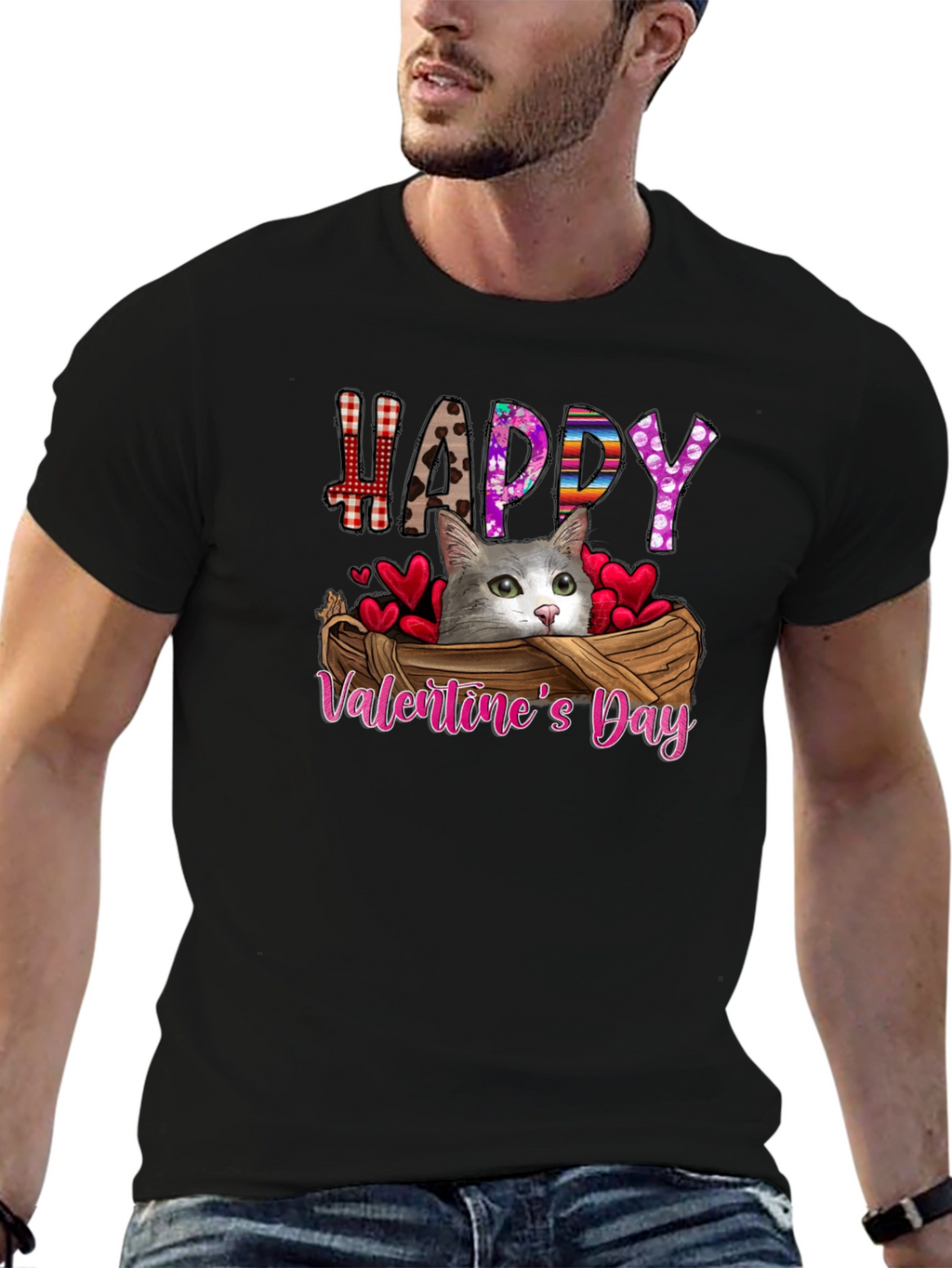 Happy Valentines Day Cat T-Shirt