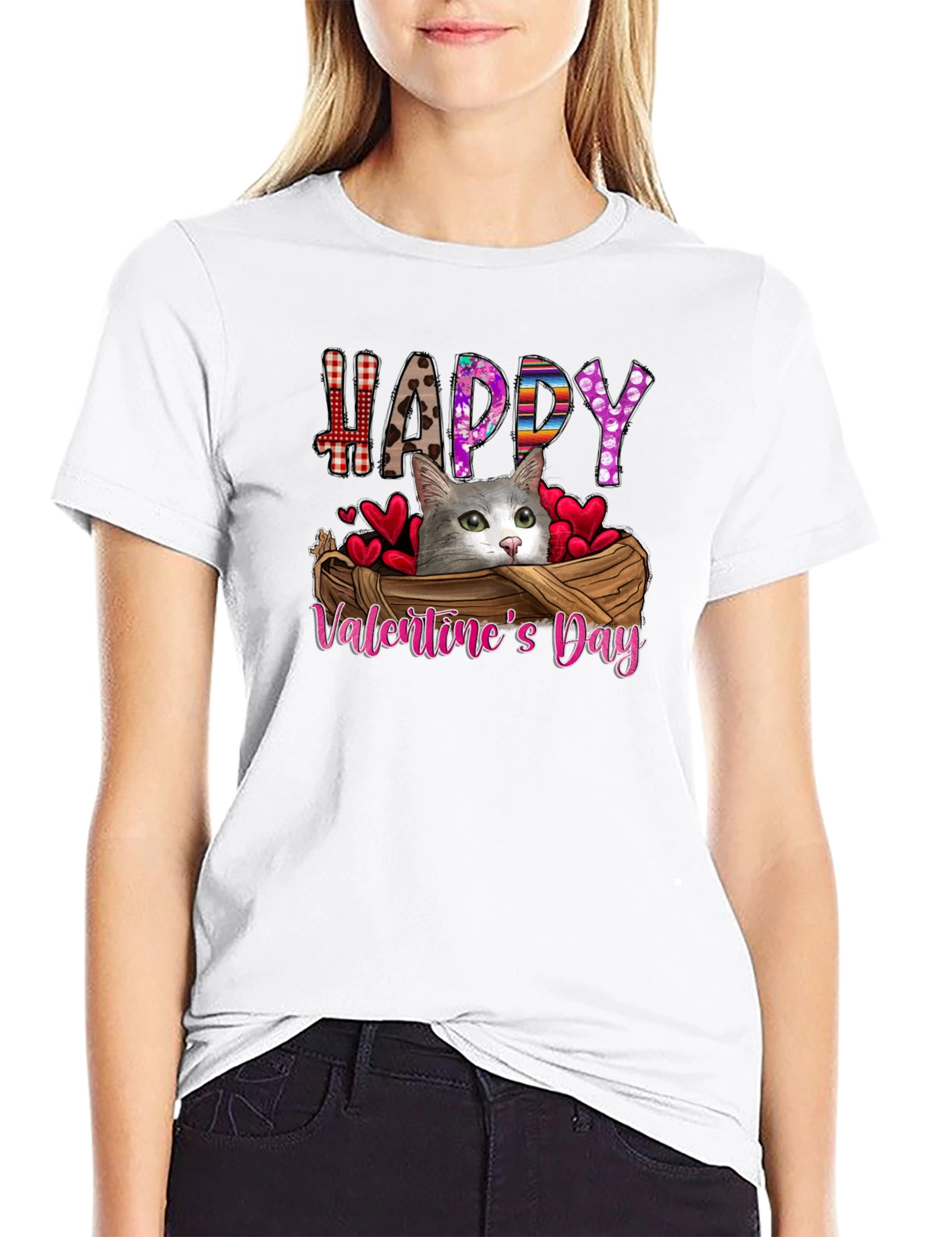 Happy Valentines Day Cat T-Shirt