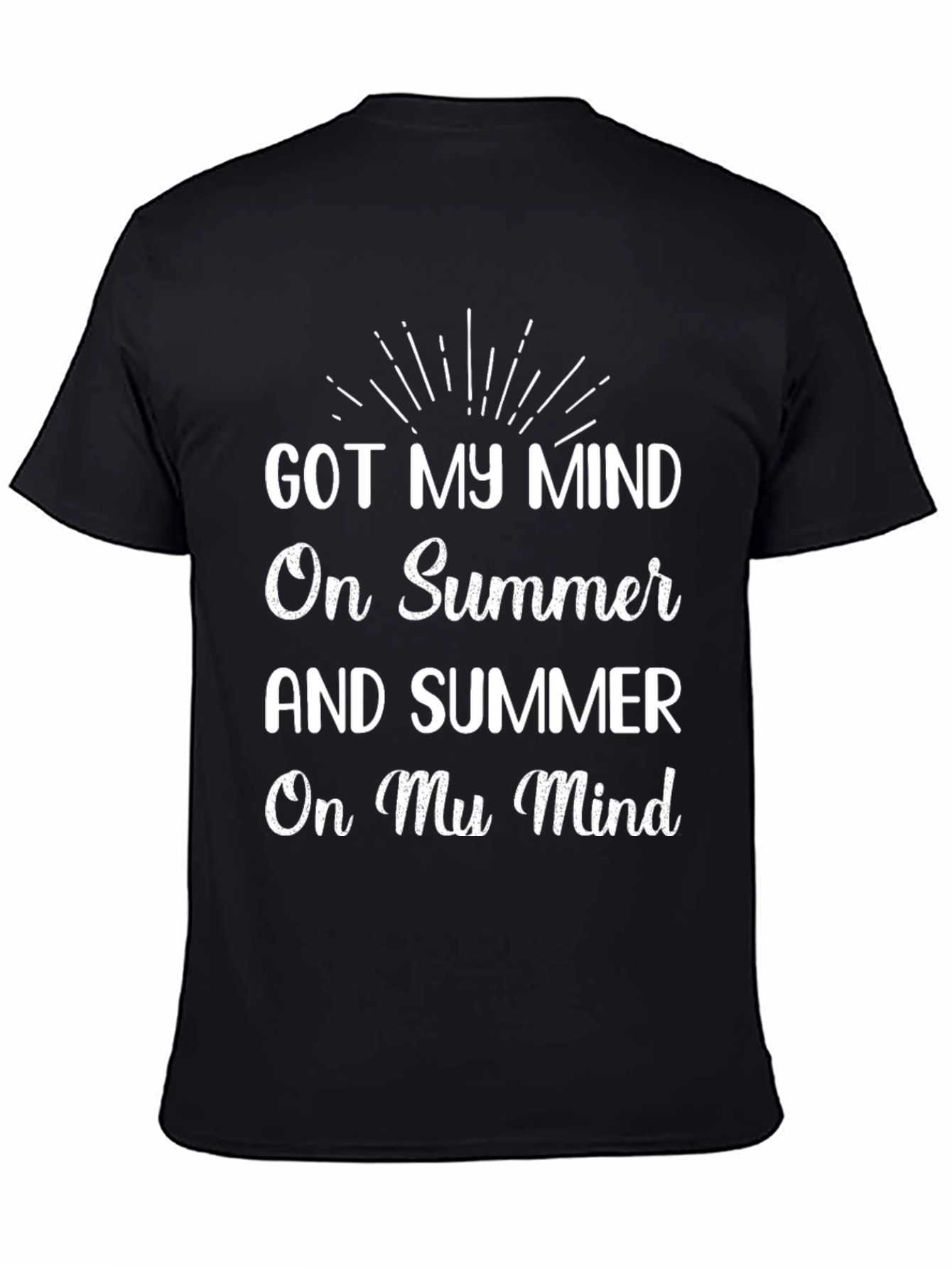 Summer Mind Graphic Tee - Black Cotton T-Shirt