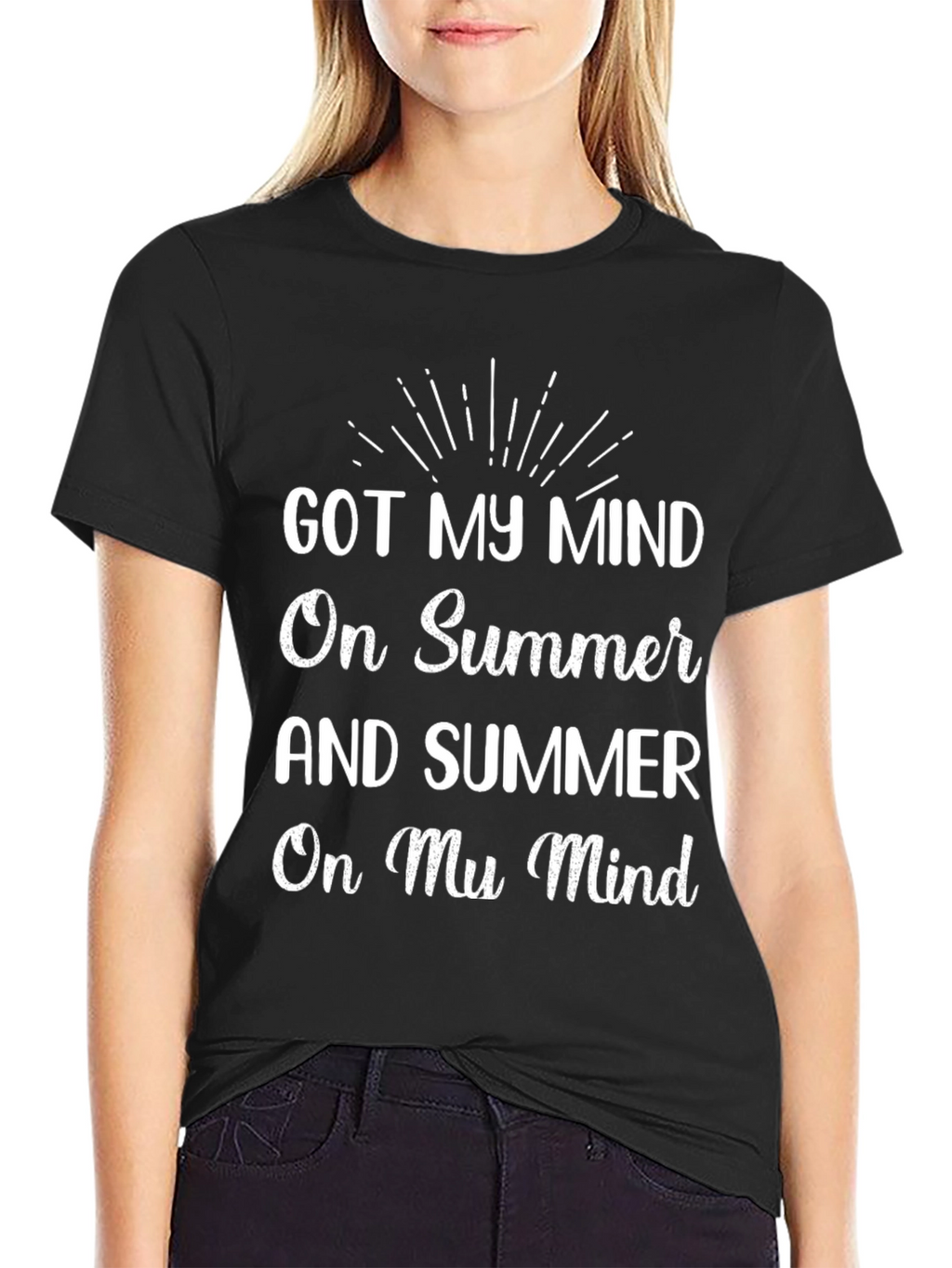 Summer Mind Graphic Tee - Black Cotton T-Shirt
