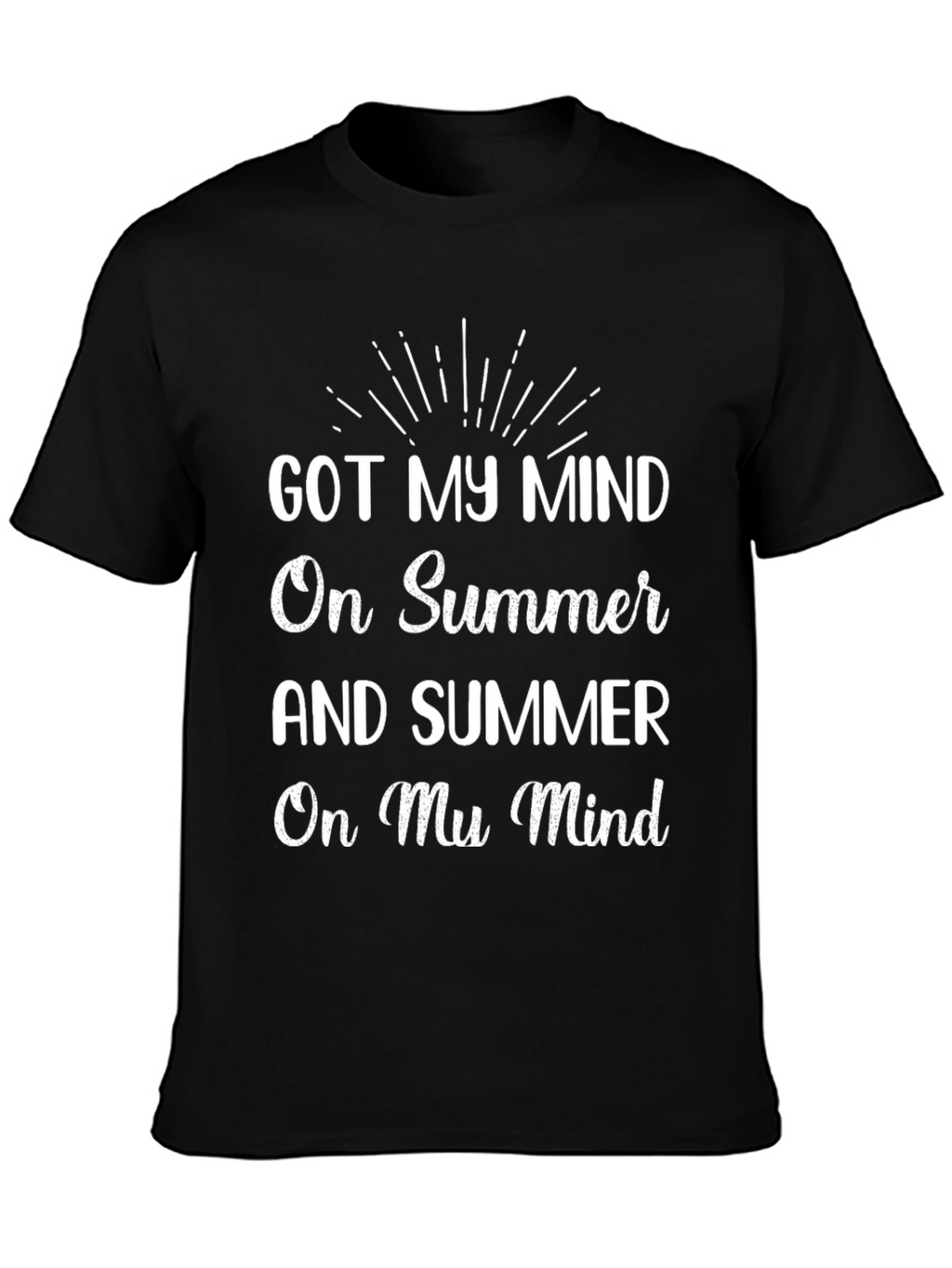 Summer Mind Graphic Tee - Black Cotton T-Shirt
