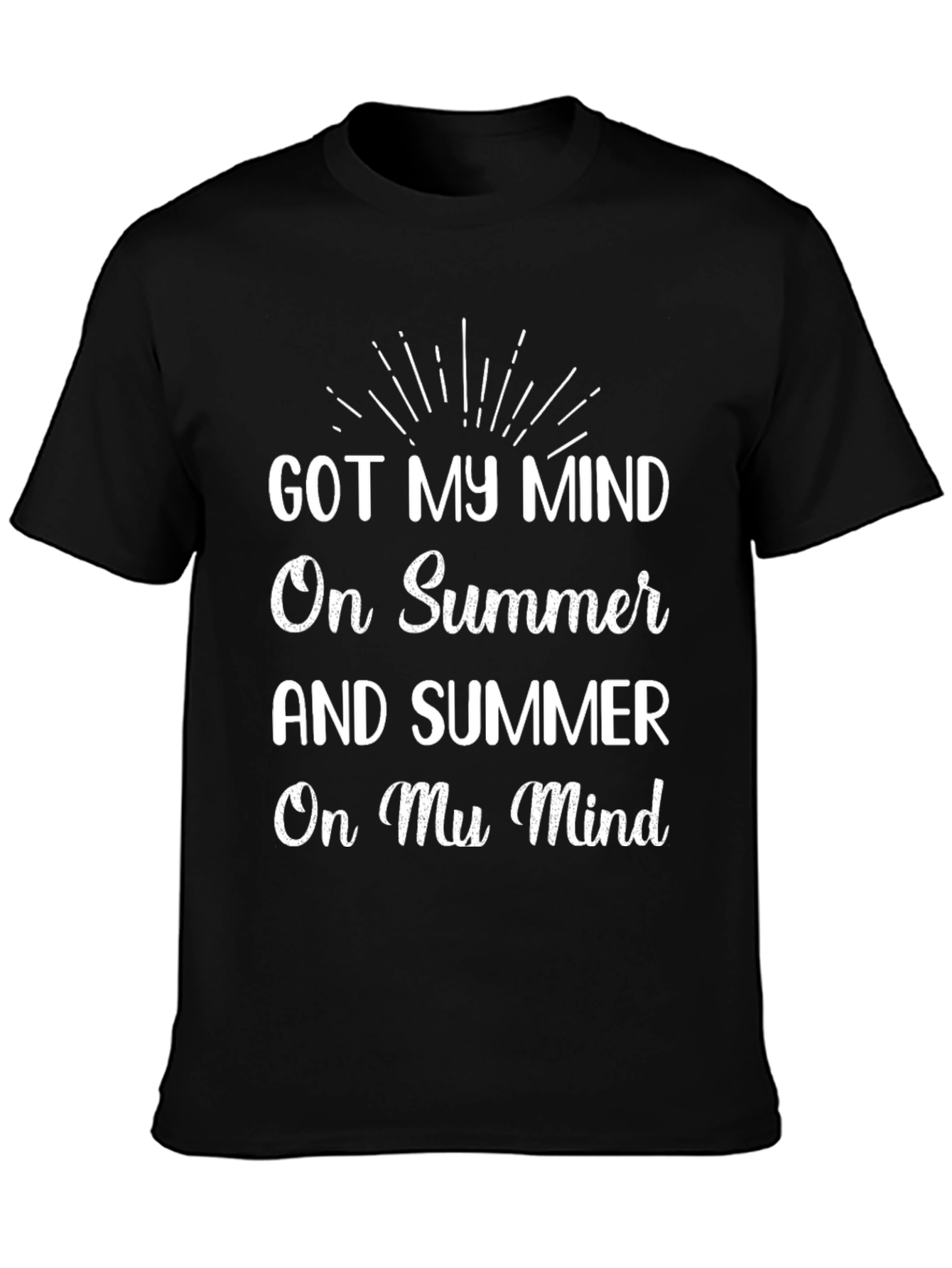 Summer Mind Graphic Tee - Black Cotton T-Shirt