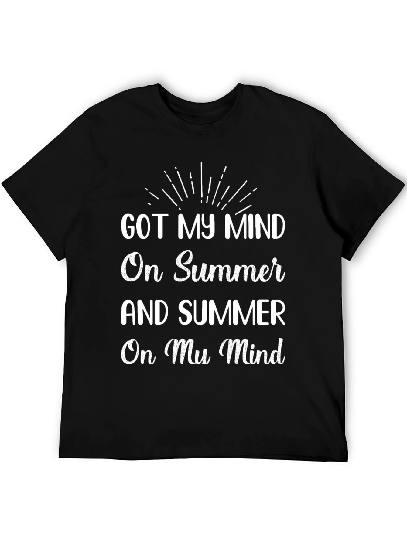 Summer Mind Graphic Tee - Black Cotton T-Shirt