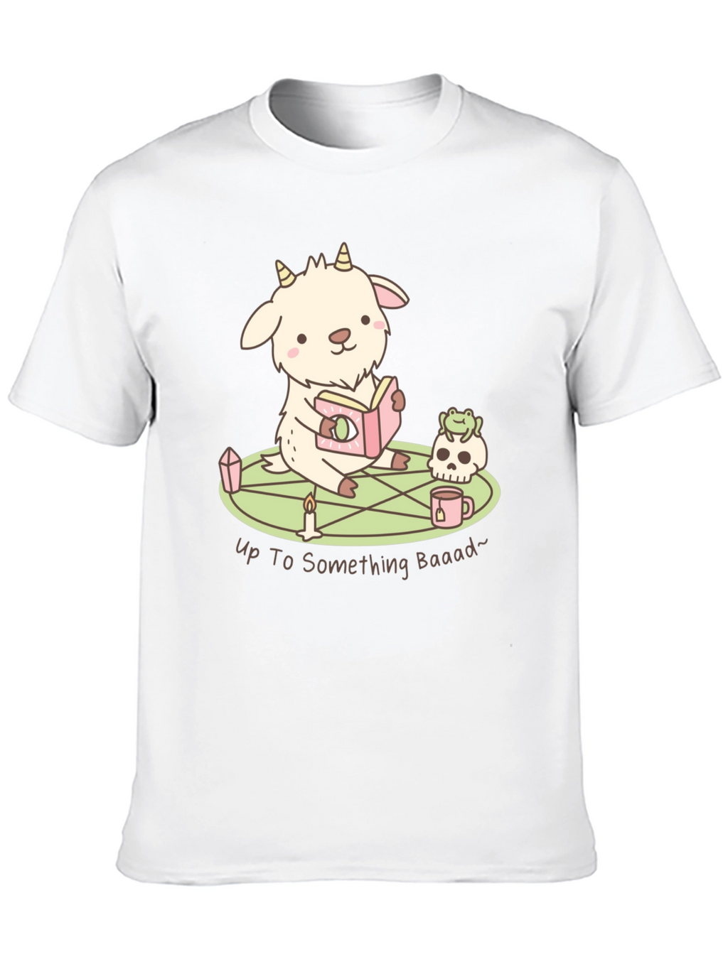 Cute Goat Reading T-Shirt - Up To Something Baaad