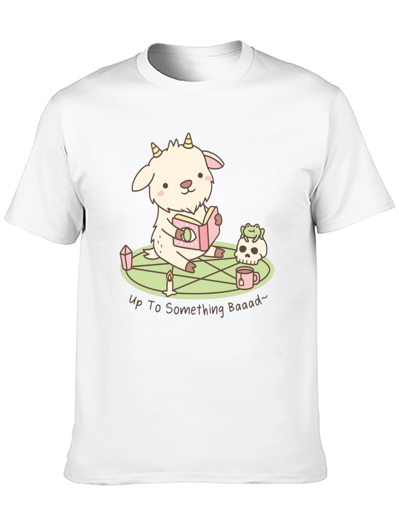 Cute Goat Reading T-Shirt - Up To Something Baaad