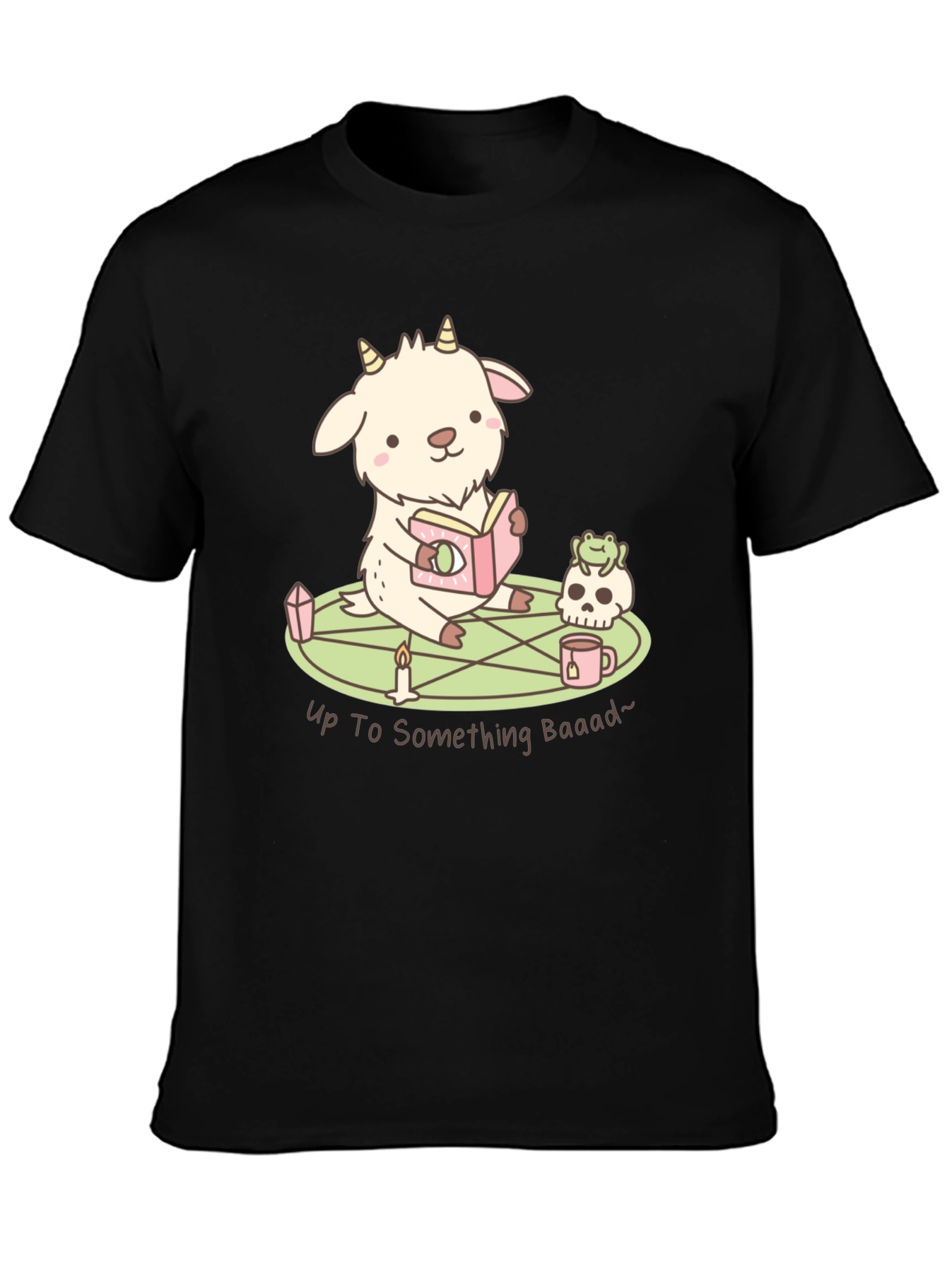 Cute Goat Reading T-Shirt - Up To Something Baaad