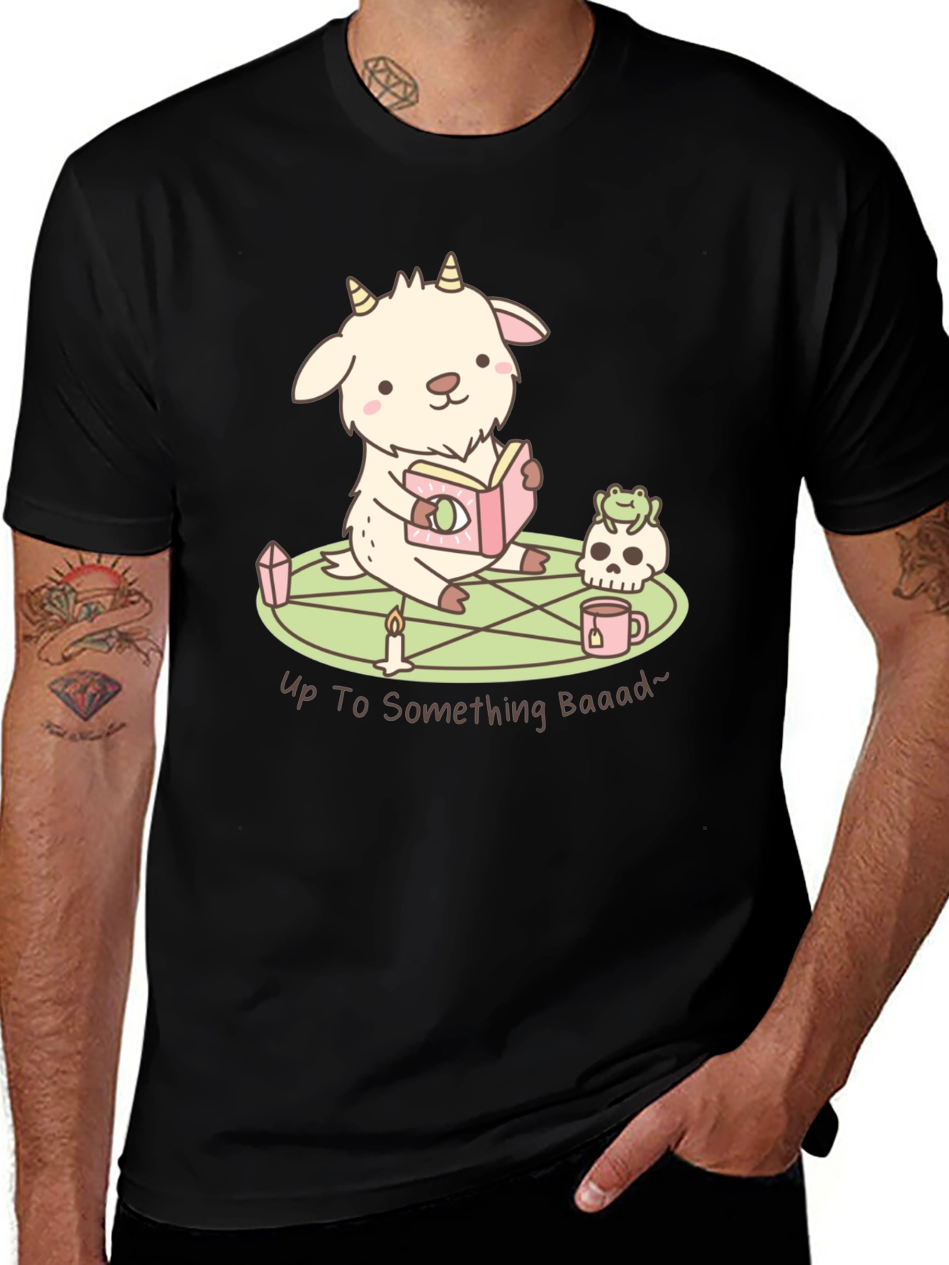 Cute Goat Reading T-Shirt - Up To Something Baaad