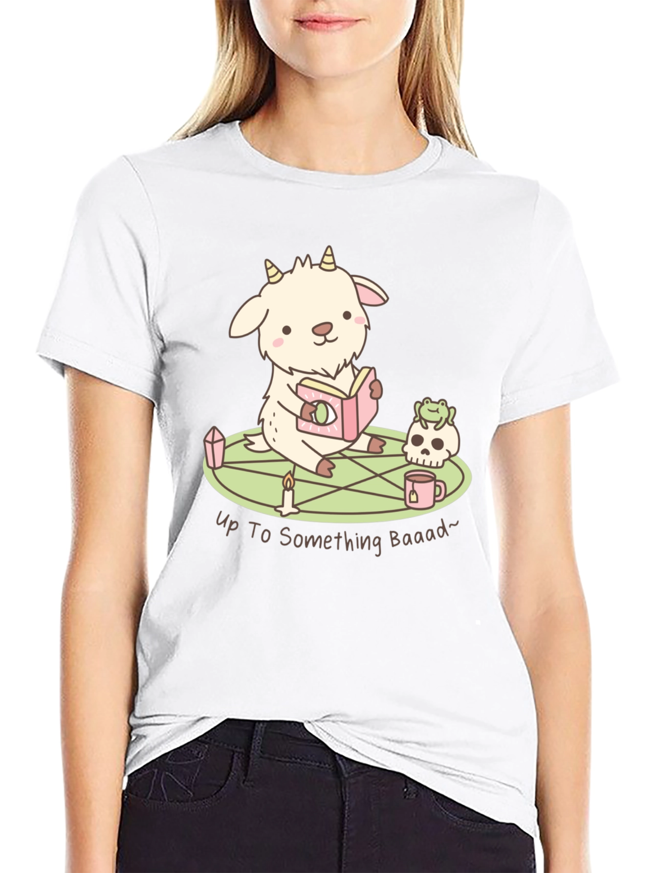 Cute Goat Reading T-Shirt - Up To Something Baaad