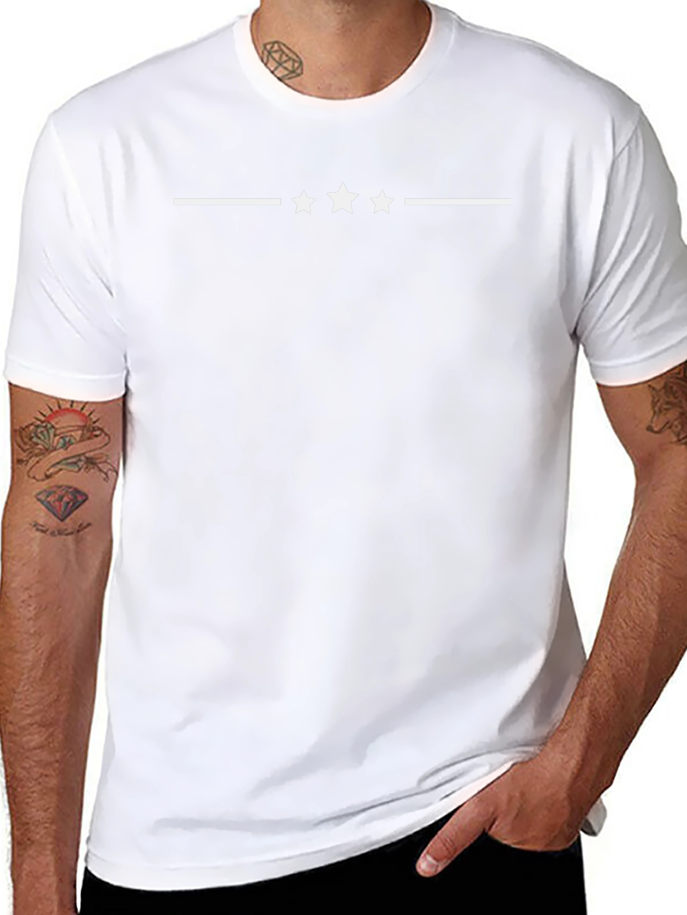 Stylish Black Tee with Star Graphic