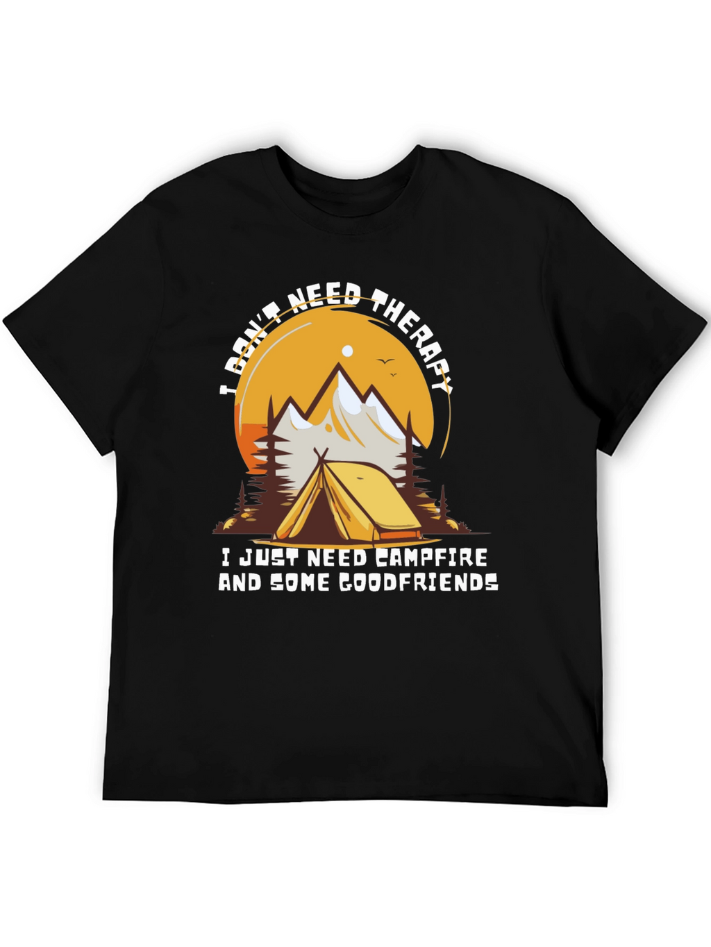 Camping Therapy T-Shirt - Campfire & Friends