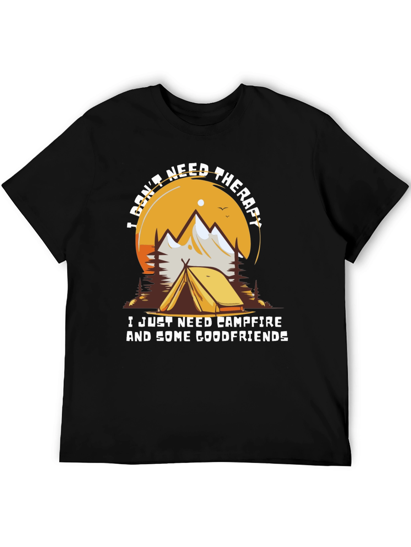 Camping Therapy T-Shirt - Campfire & Friends