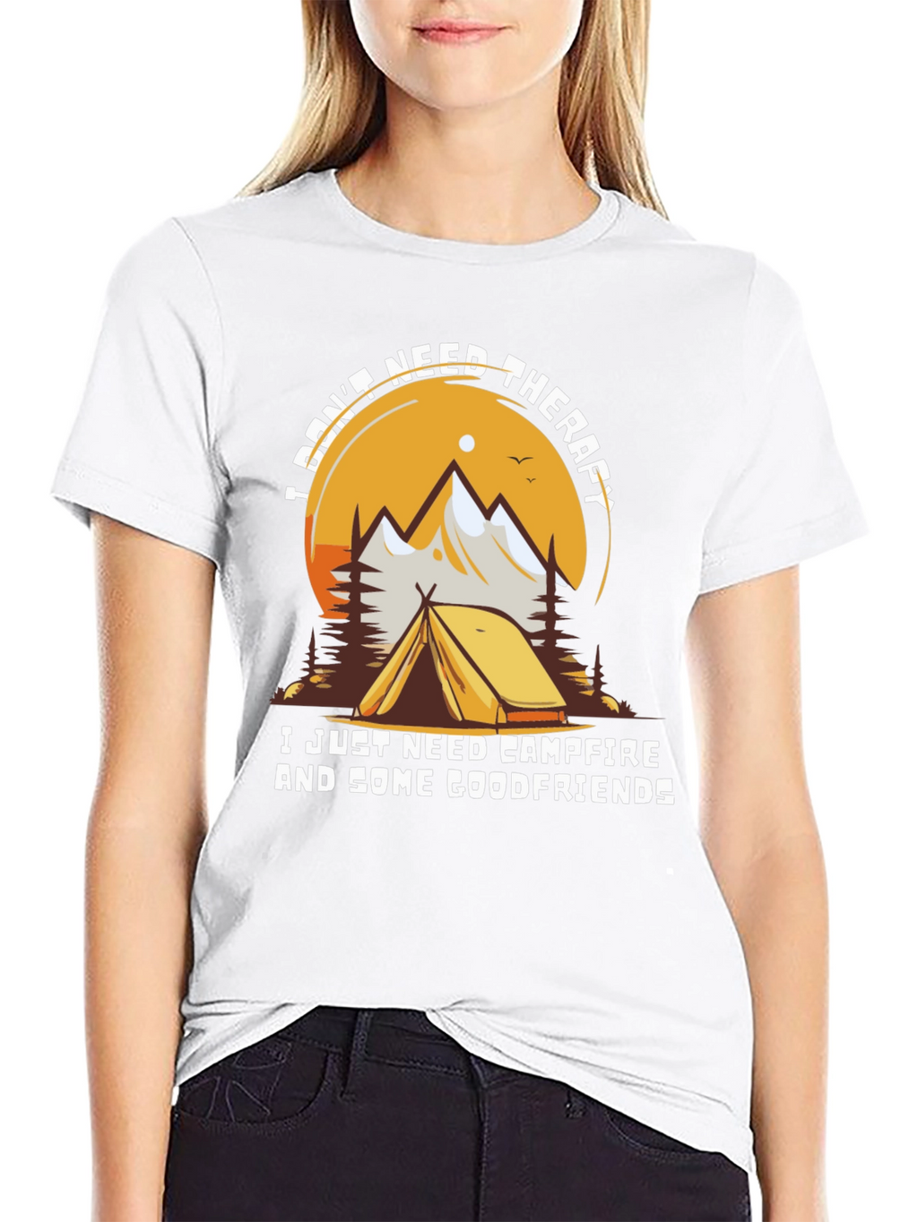 Camping Therapy T-Shirt - Campfire & Friends