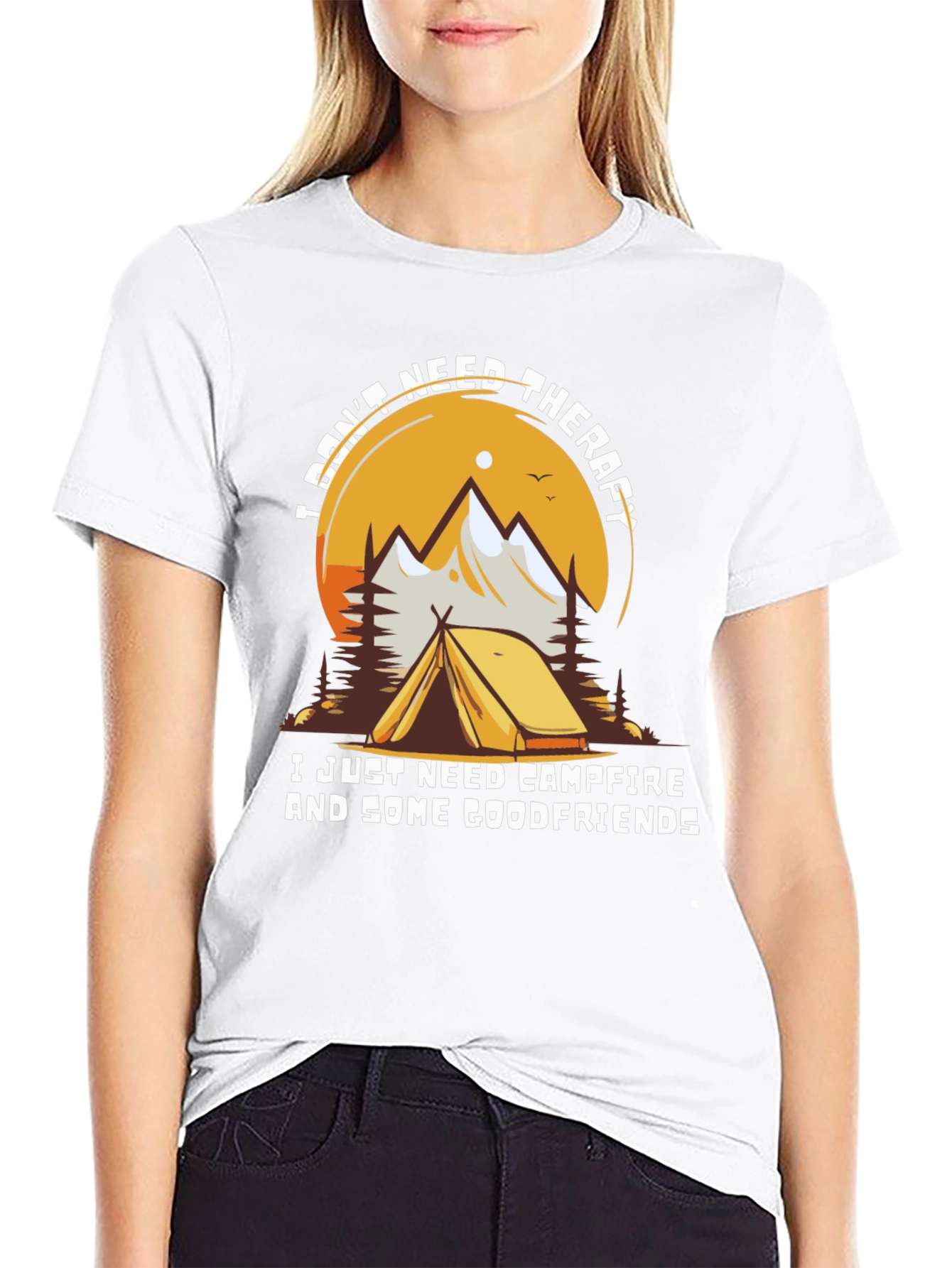 Camping Therapy T-Shirt - Campfire & Friends