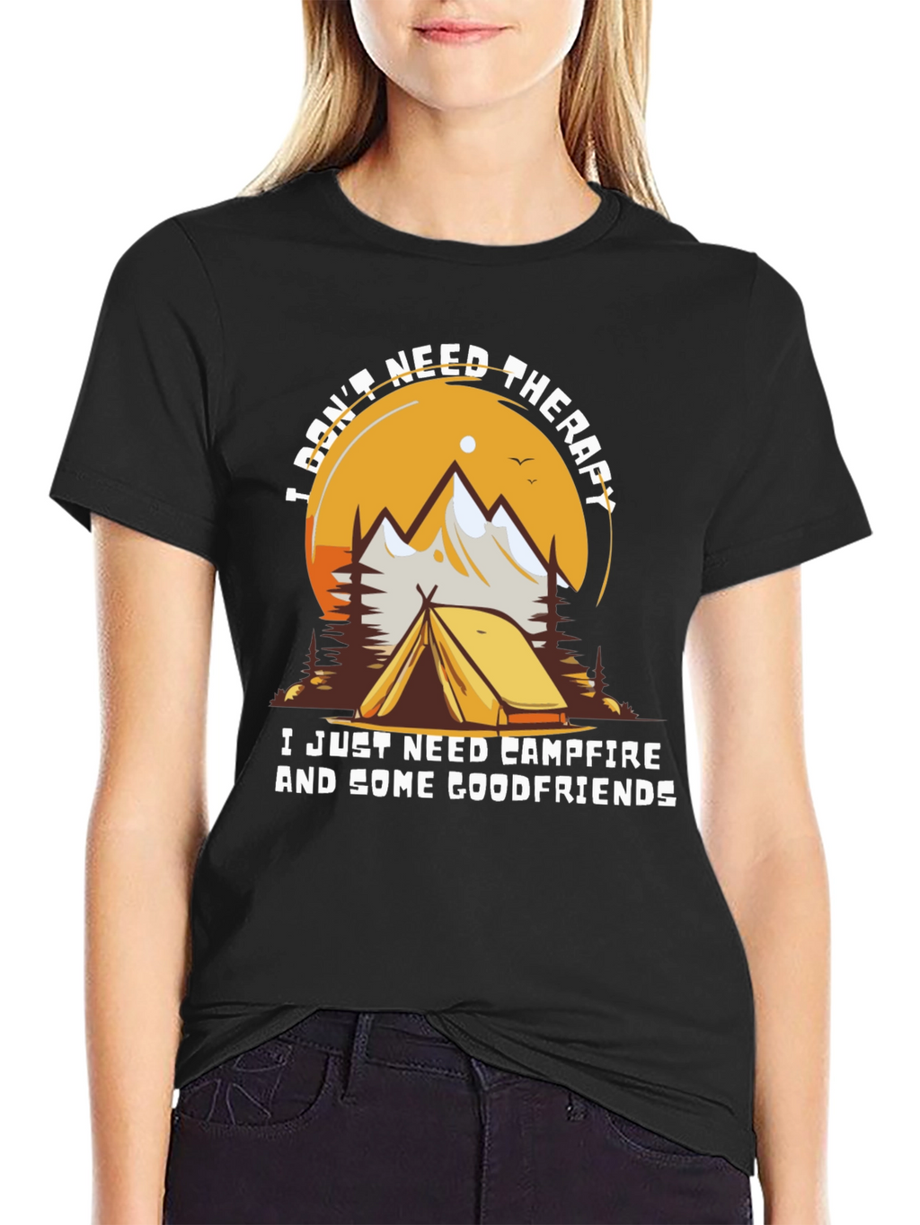 Camping Therapy T-Shirt - Campfire & Friends