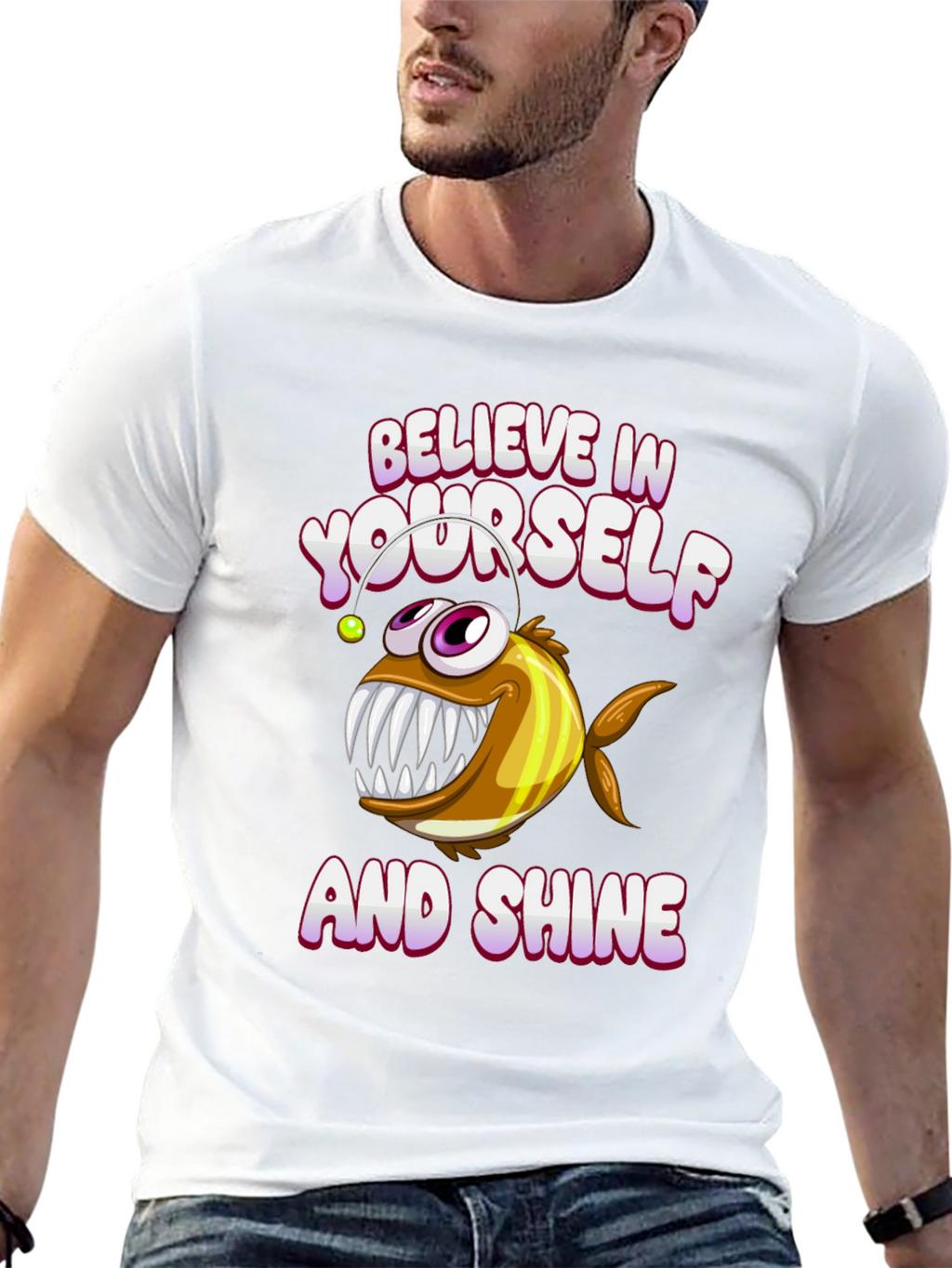 Believe Angler Fish Graphic T-Shirt