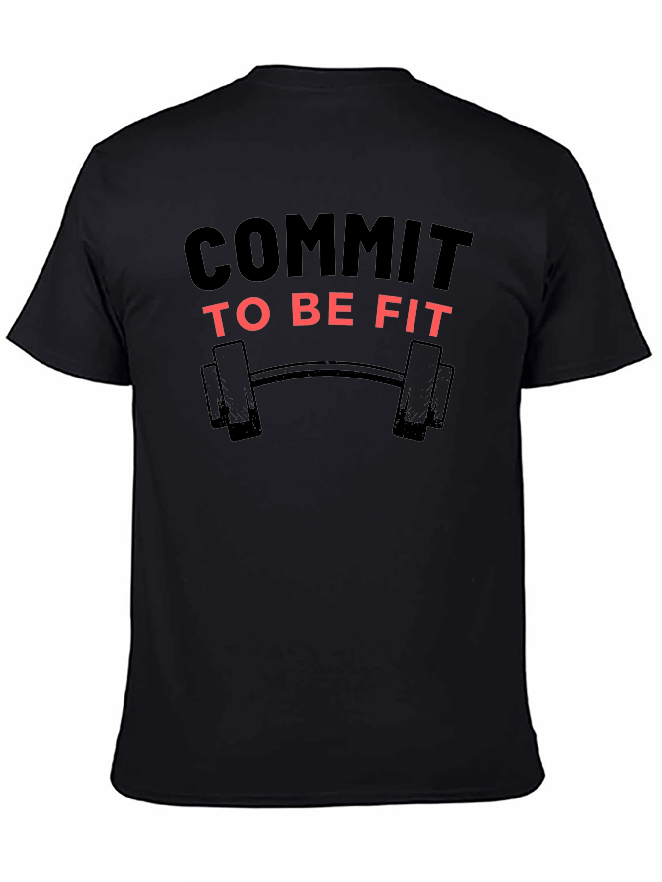 Commit to Be Fit T-Shirt - Black Gym Workout Tee