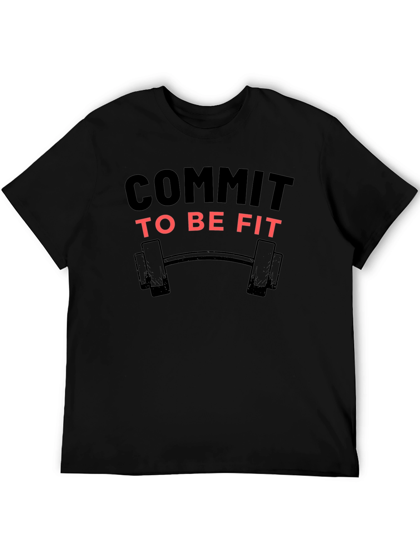 Commit to Be Fit T-Shirt - Black Gym Workout Tee