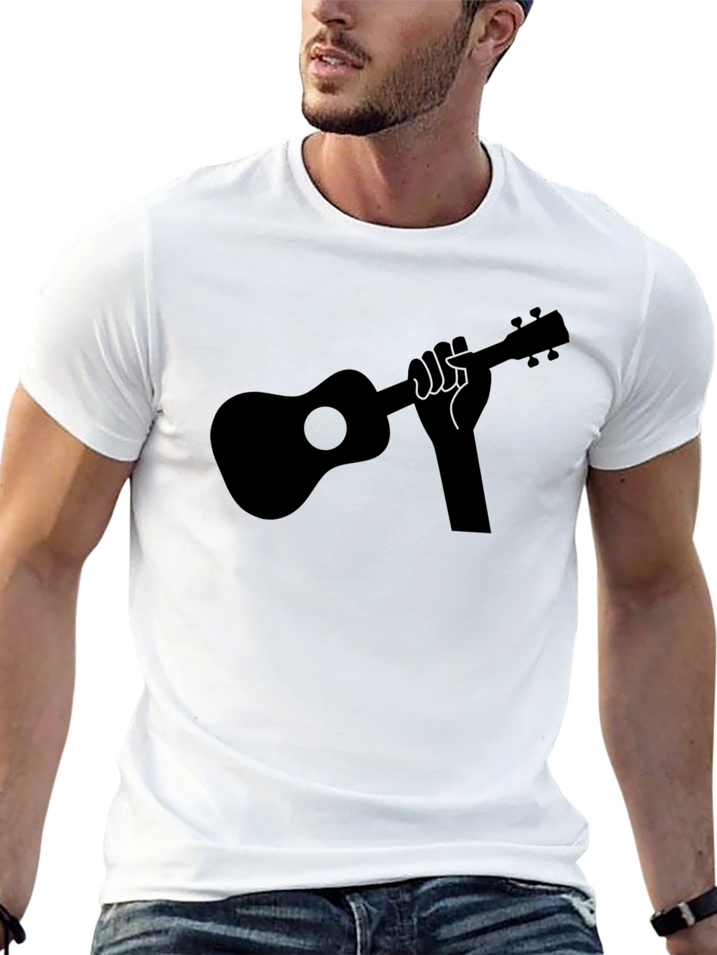 Ukulele Hand T-Shirt - Musical Design