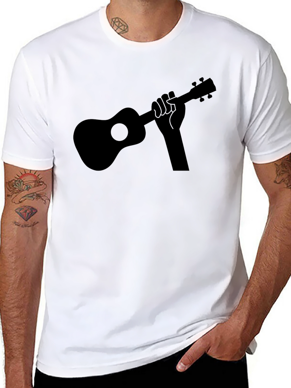 Ukulele Hand T-Shirt - Musical Design