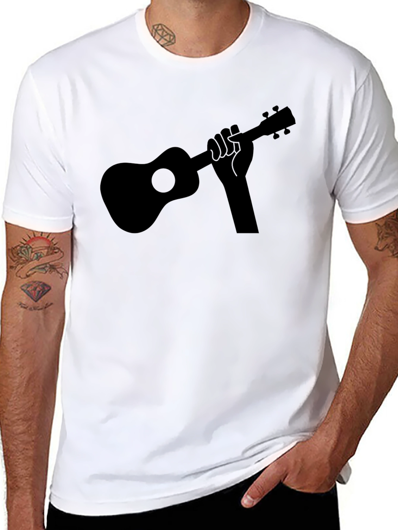 Ukulele Hand T-Shirt - Musical Design