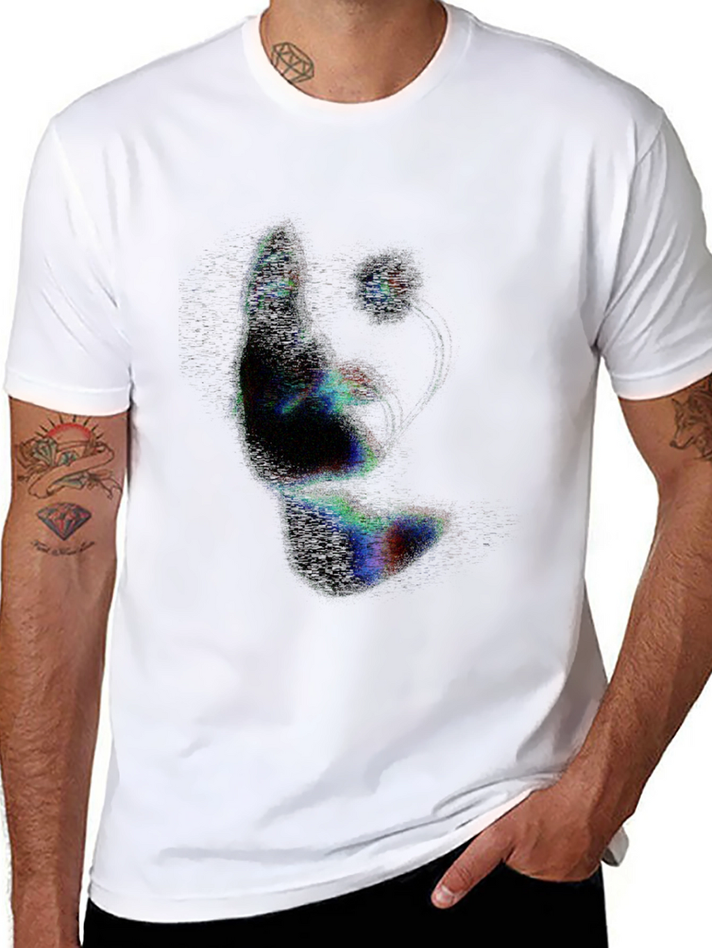 Abstract Face Black T-Shirt - Unique Graphic Tee