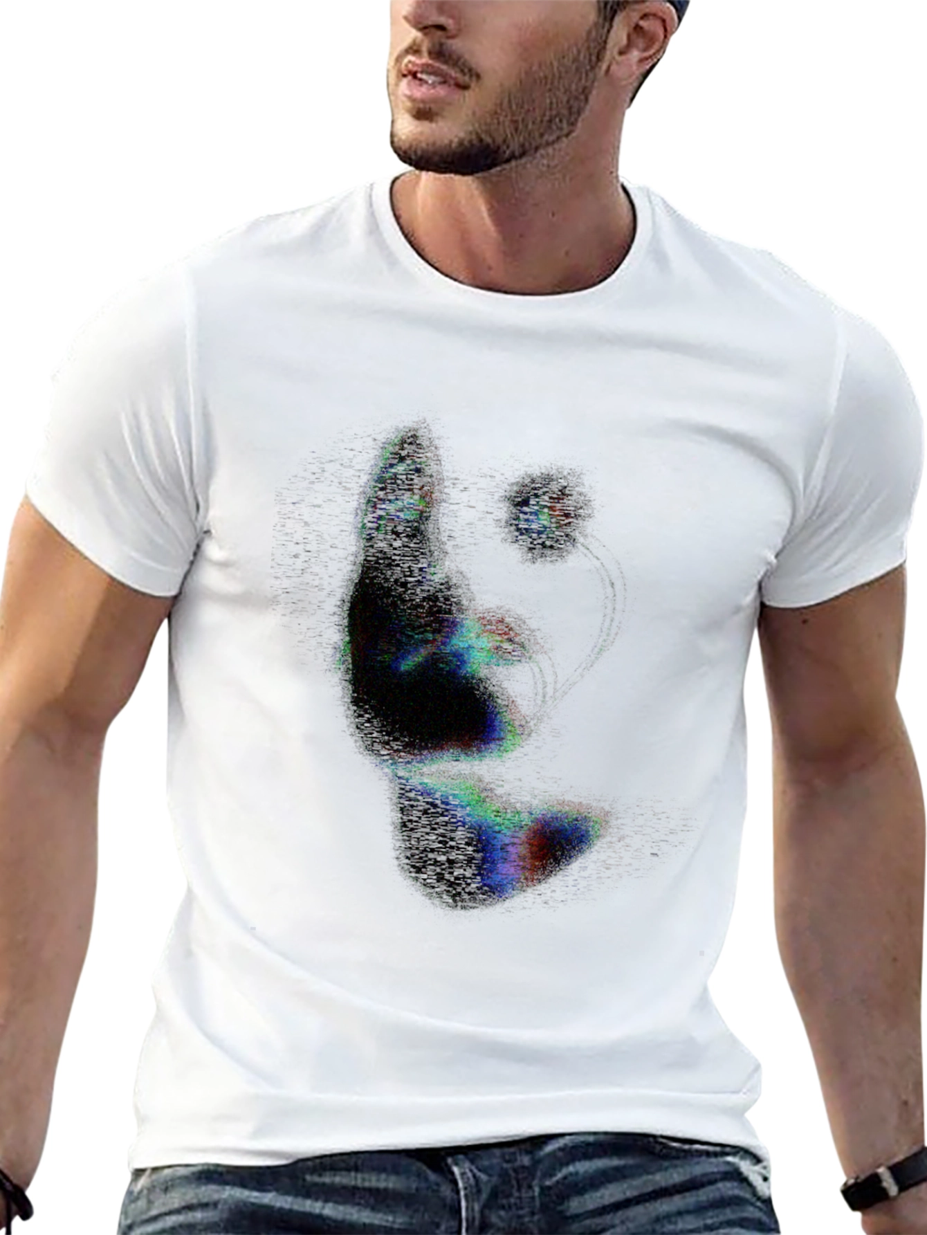 Abstract Face Black T-Shirt - Unique Graphic Tee