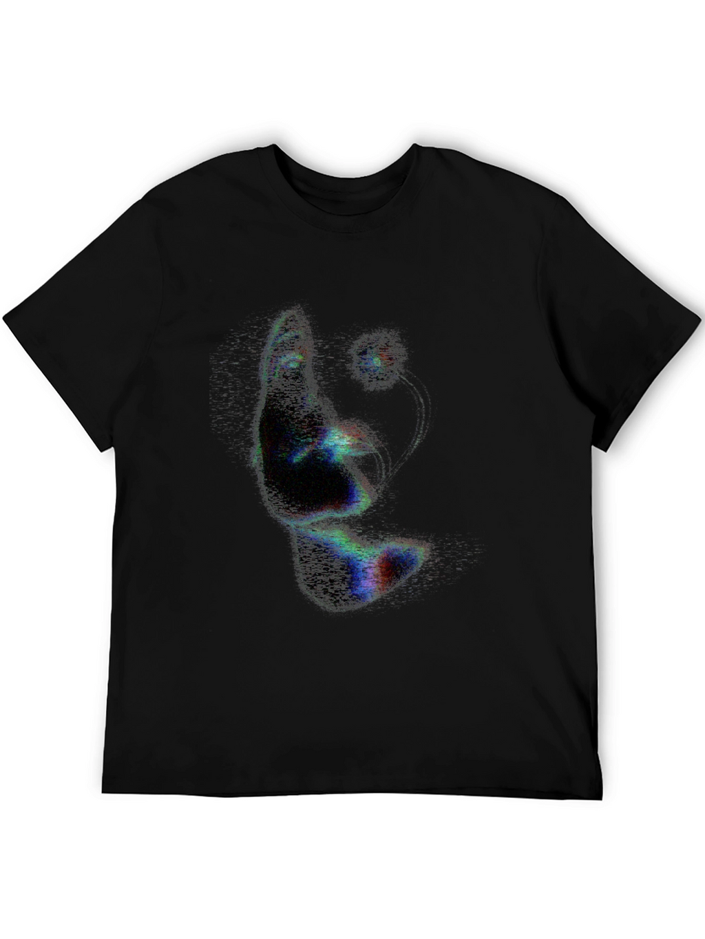 Abstract Face Black T-Shirt - Unique Graphic Tee