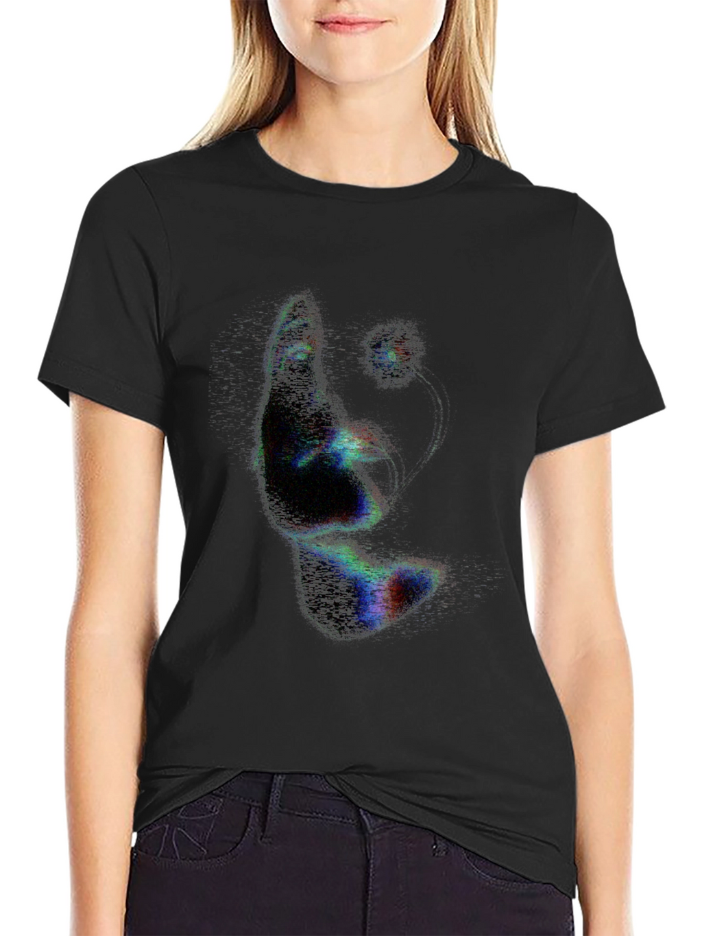 Abstract Face Black T-Shirt - Unique Graphic Tee