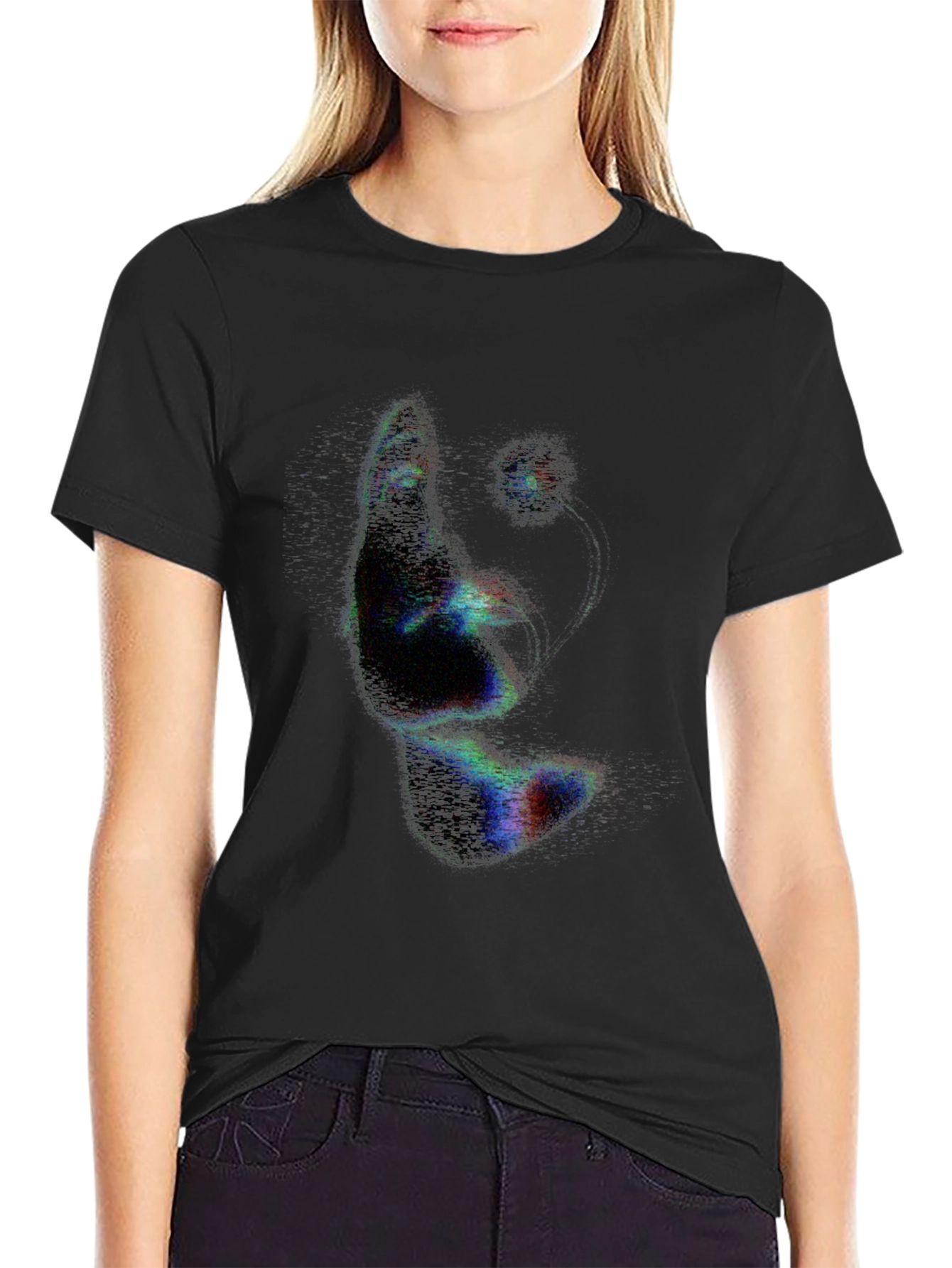 Abstract Face Black T-Shirt - Unique Graphic Tee