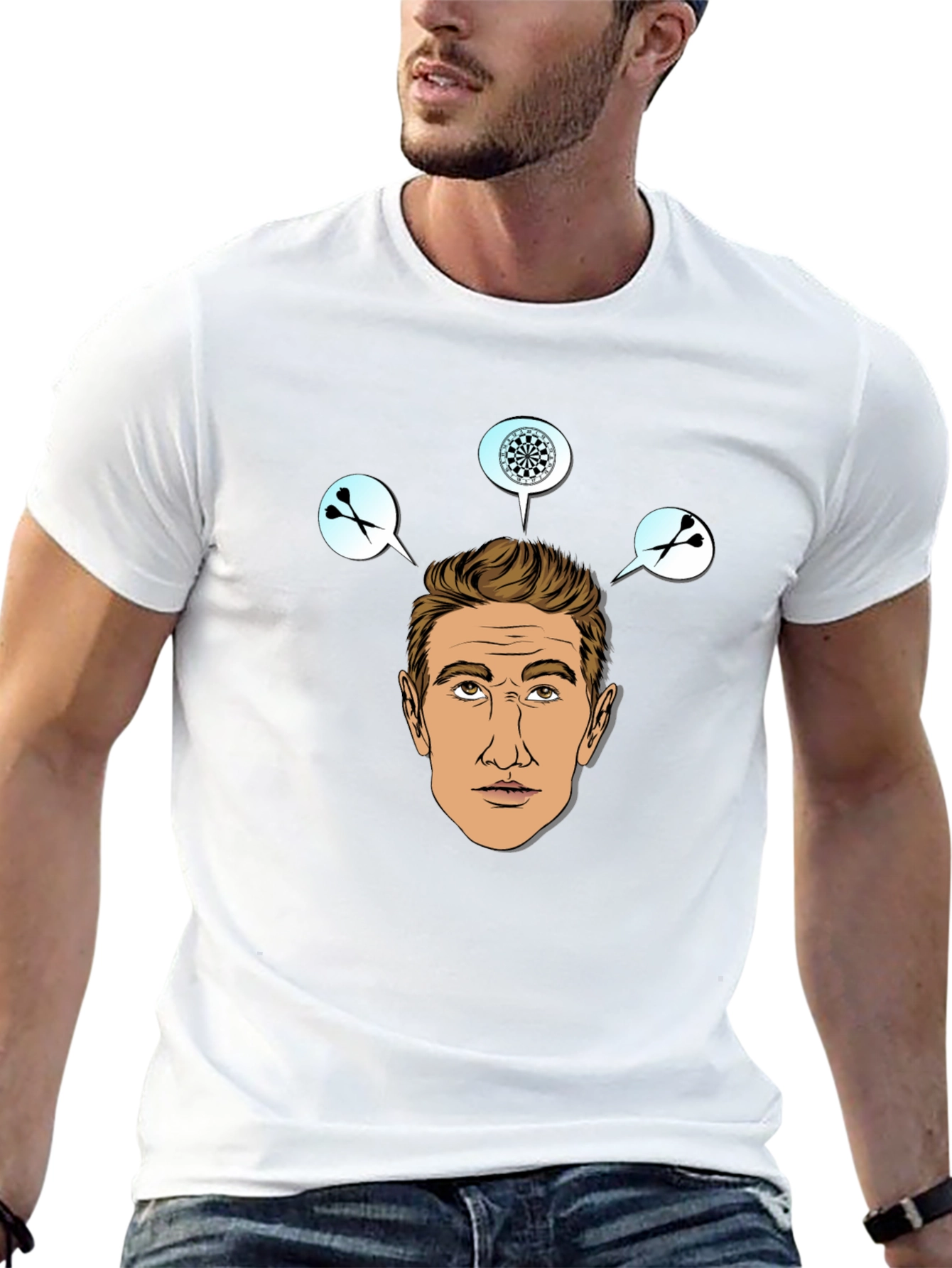 Darts Player Graphic Print T-Shirt