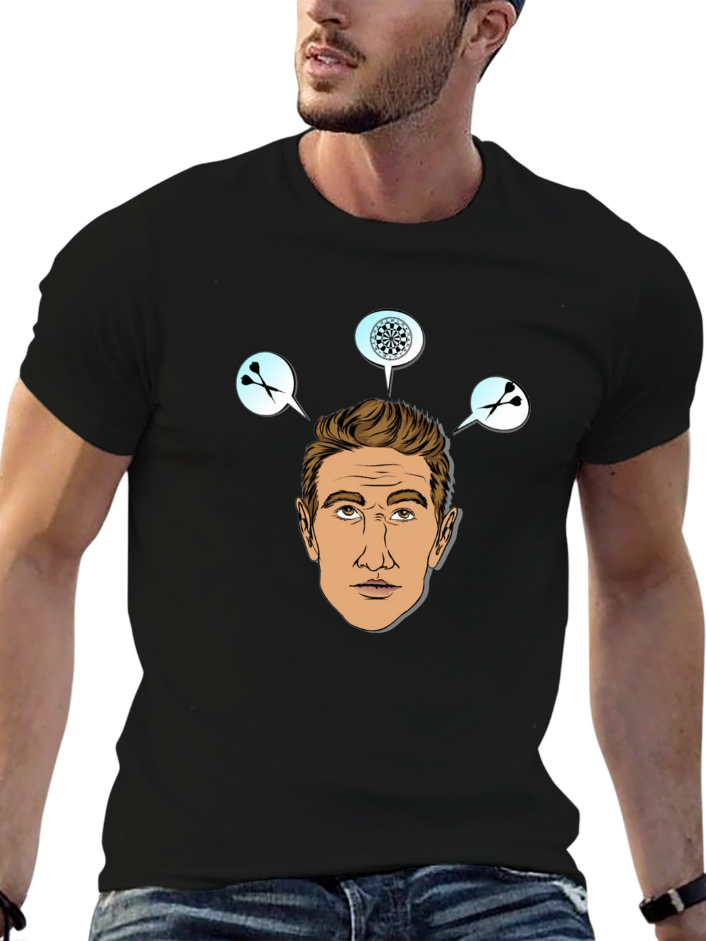 Darts Player Graphic Print T-Shirt